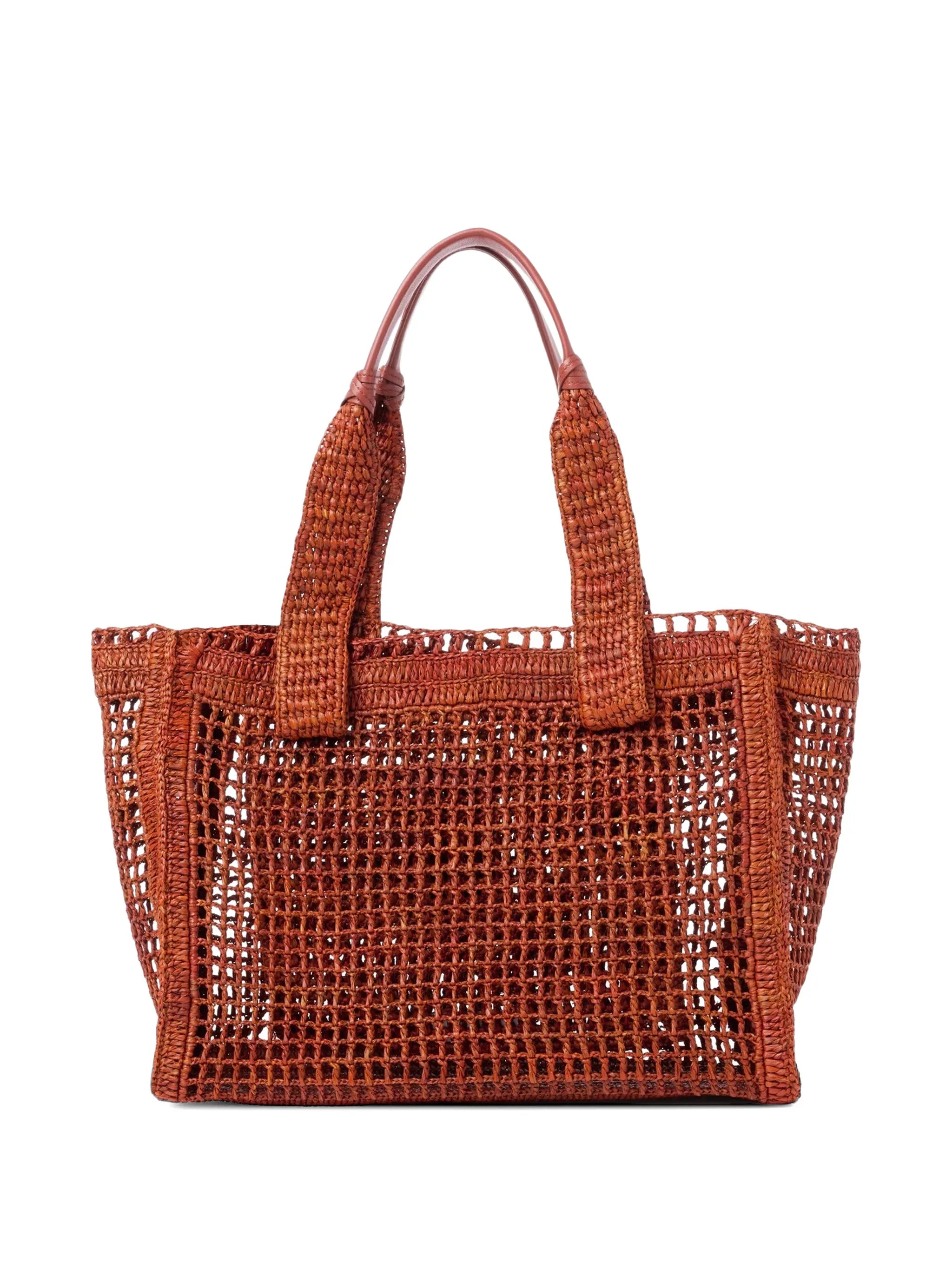 Summer Banana raffia east-west tote bag