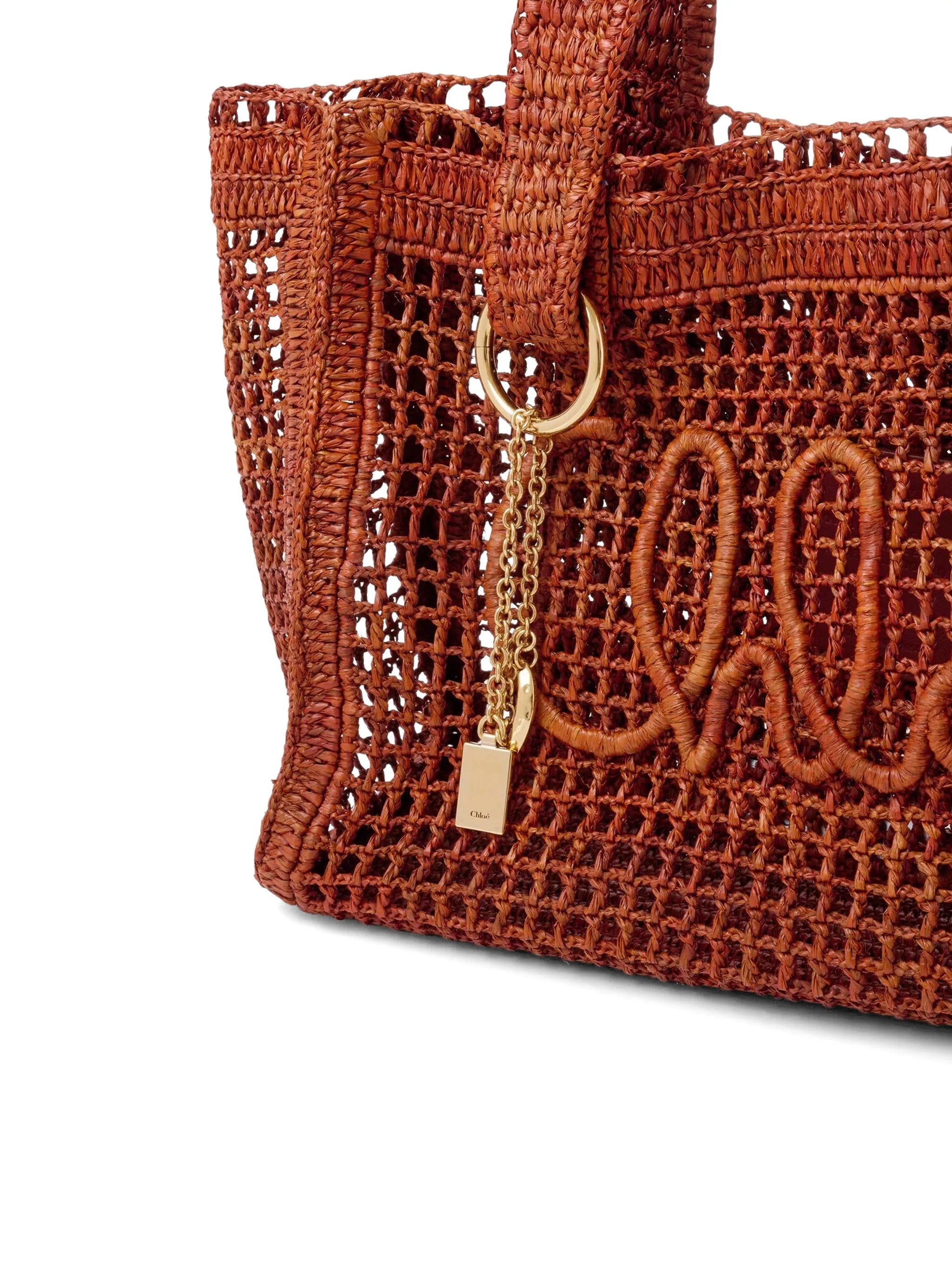 Summer Banana raffia east-west tote bag