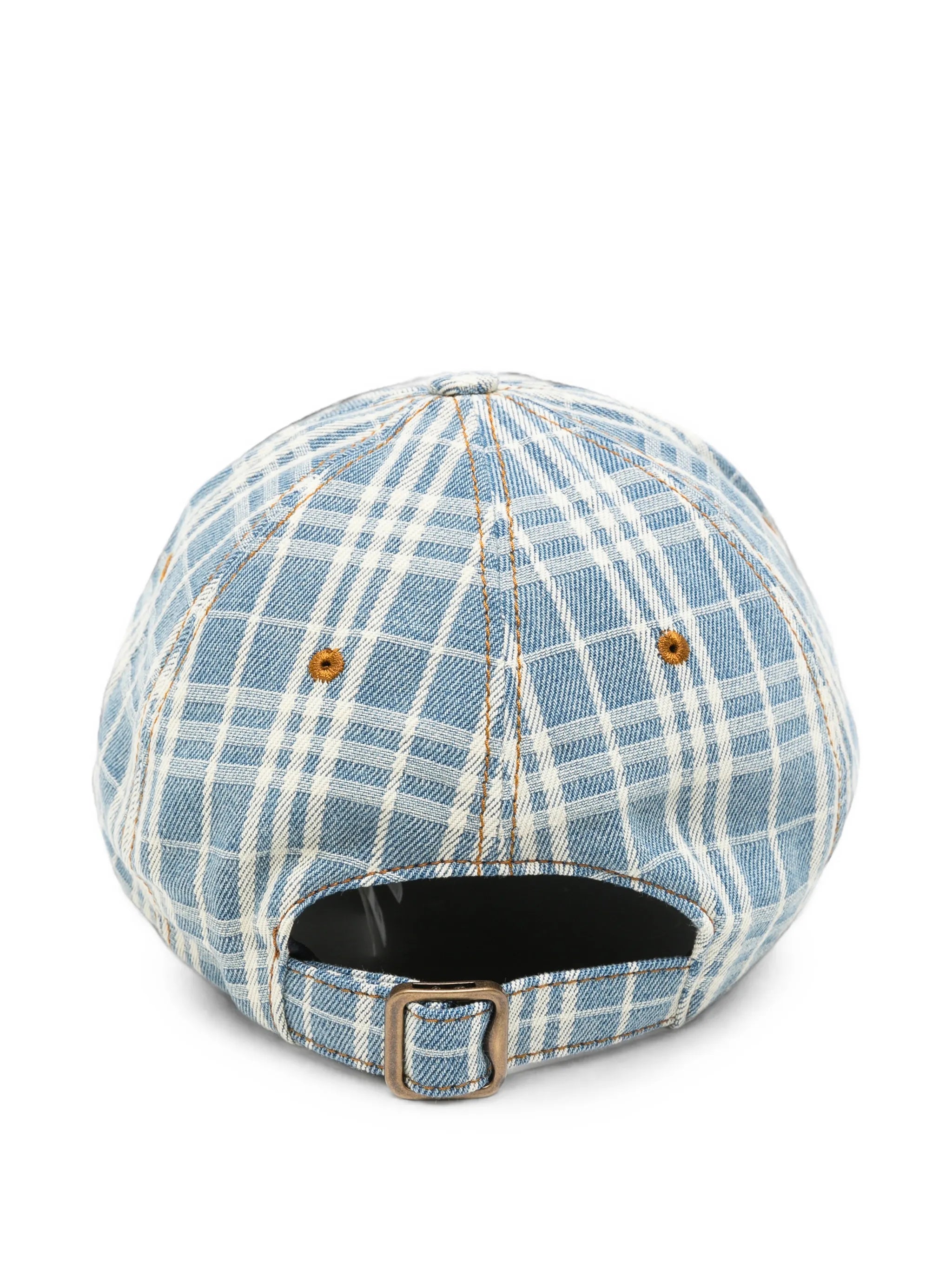 Check jacquard baseball cap