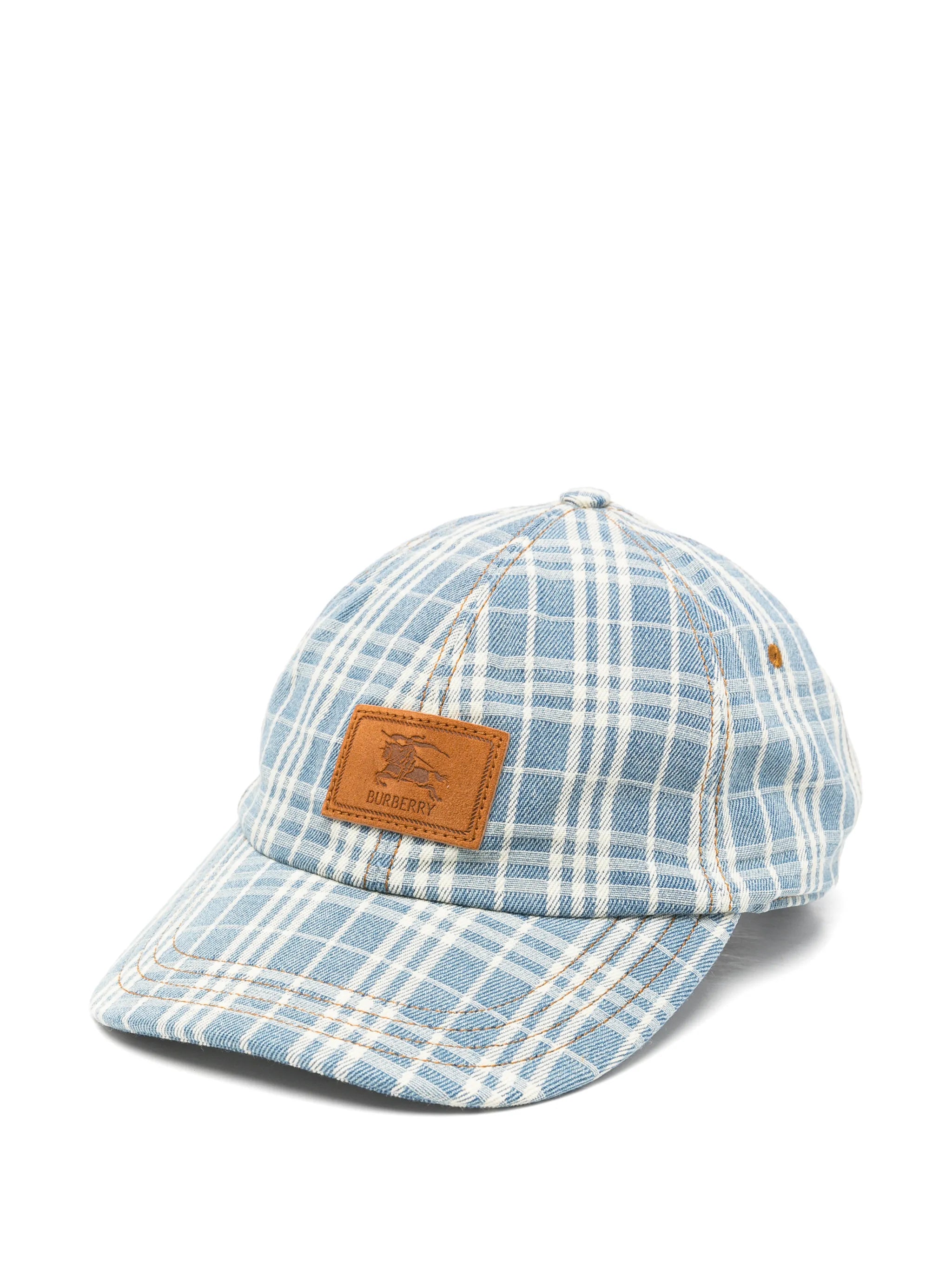 Check jacquard baseball cap
