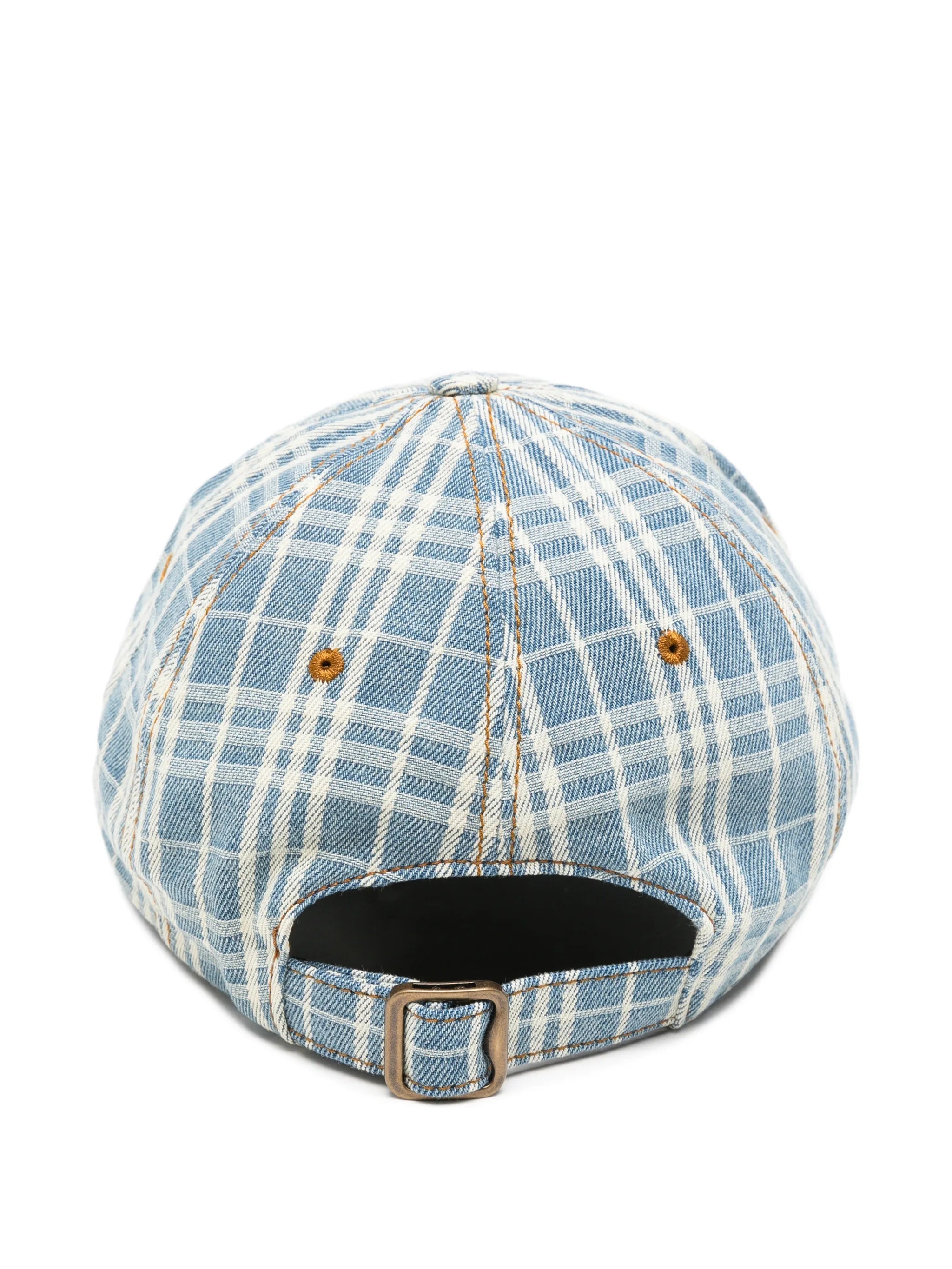 Check jacquard baseball cap