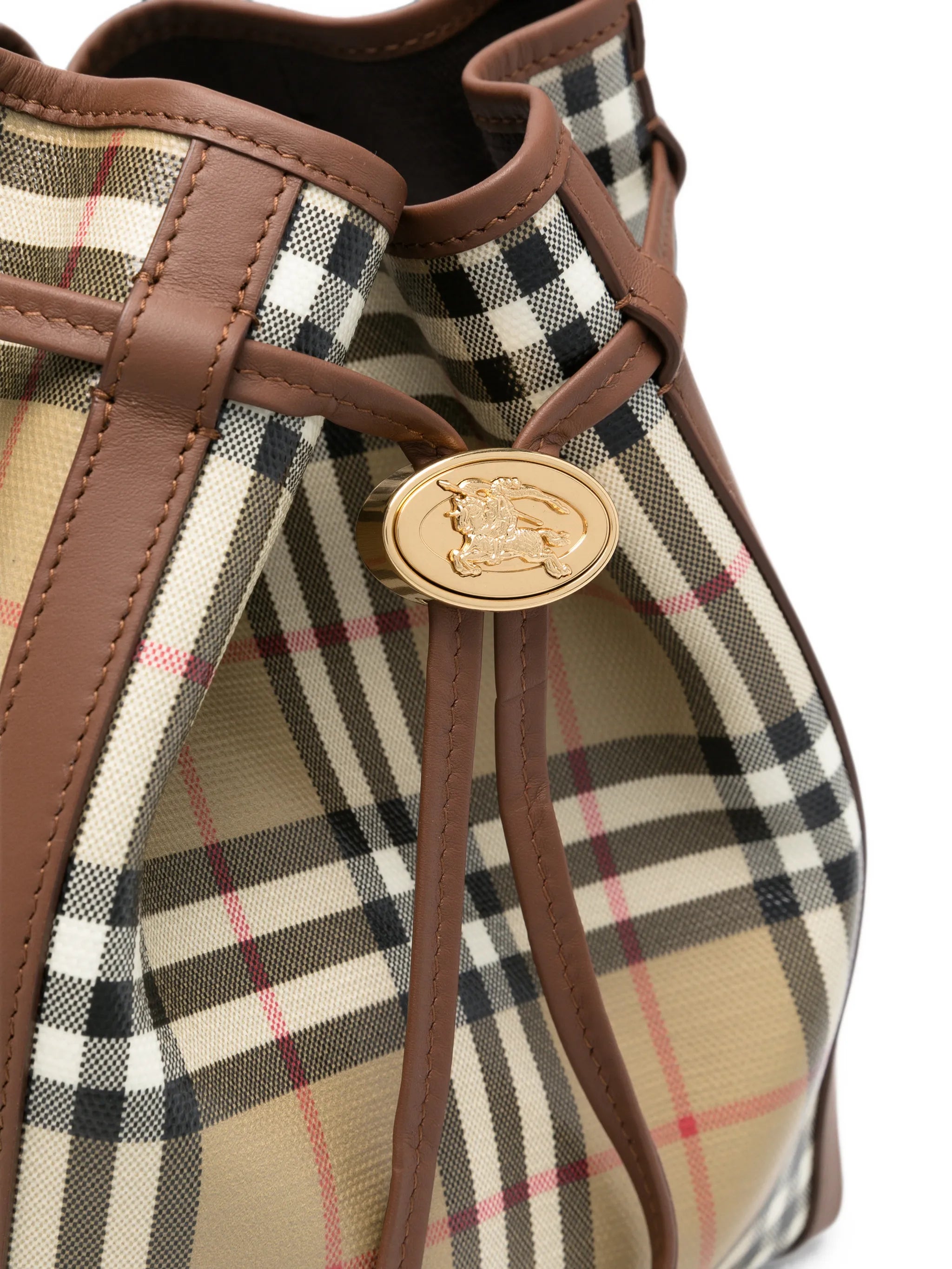small Vintage Check drawstring bucket bag
