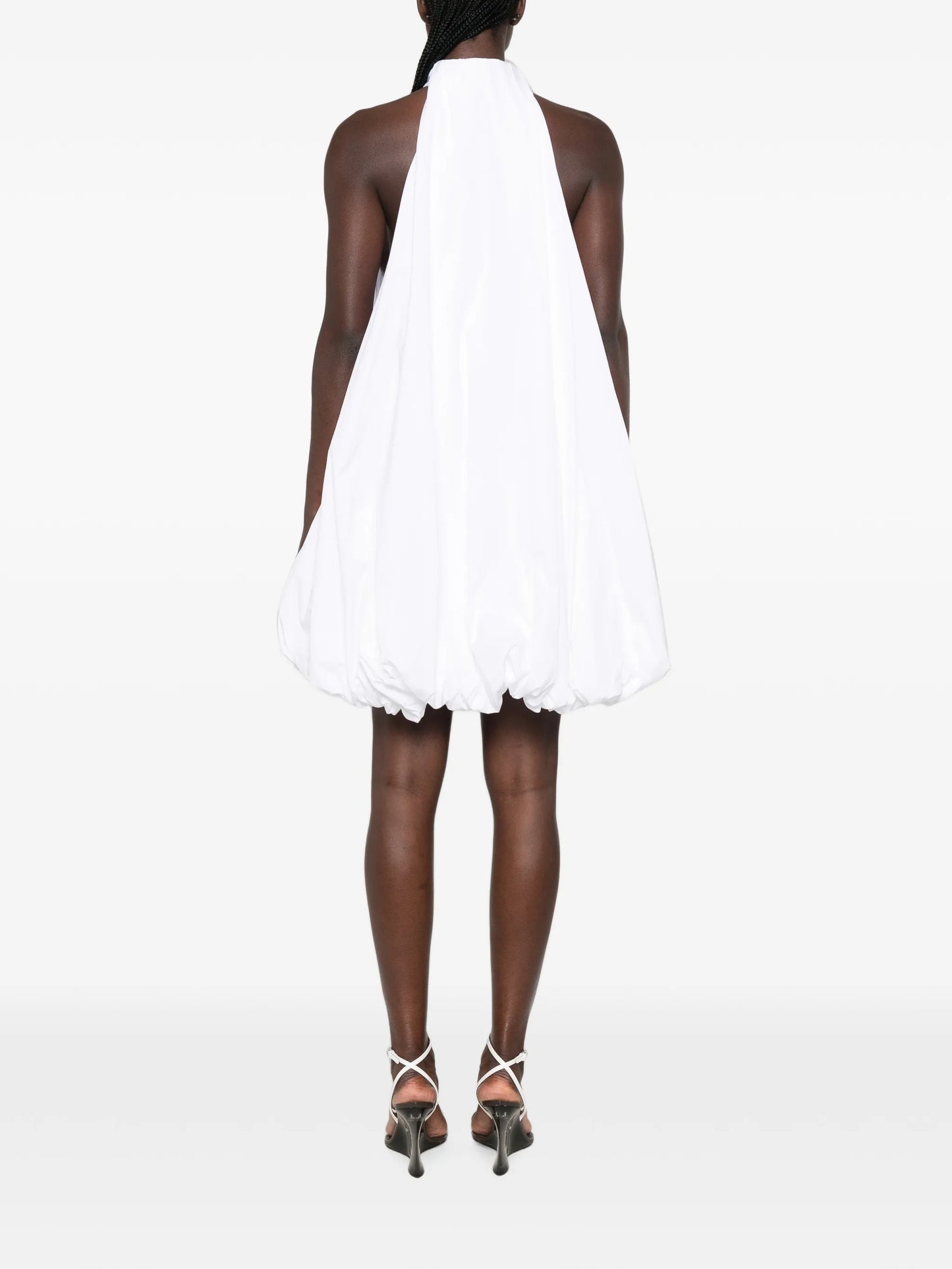 pleated bubble-hem mini dress