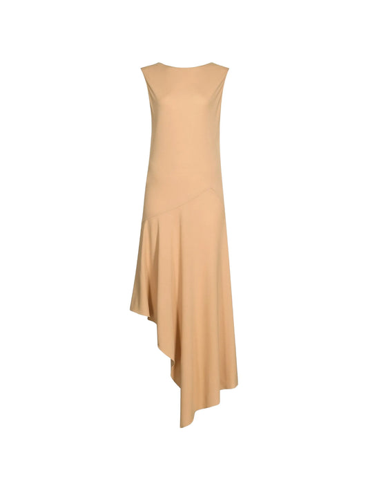 backless asymmetric midi dress