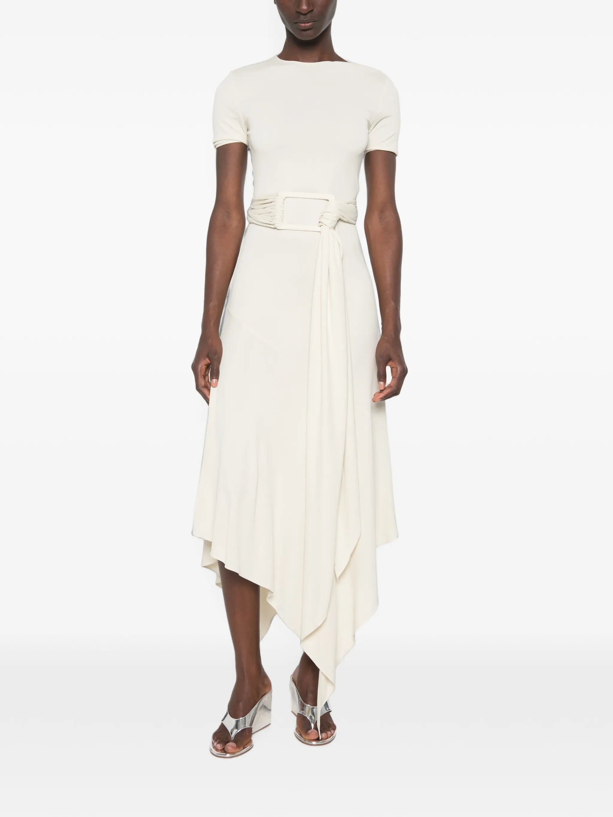 belted jersey dress