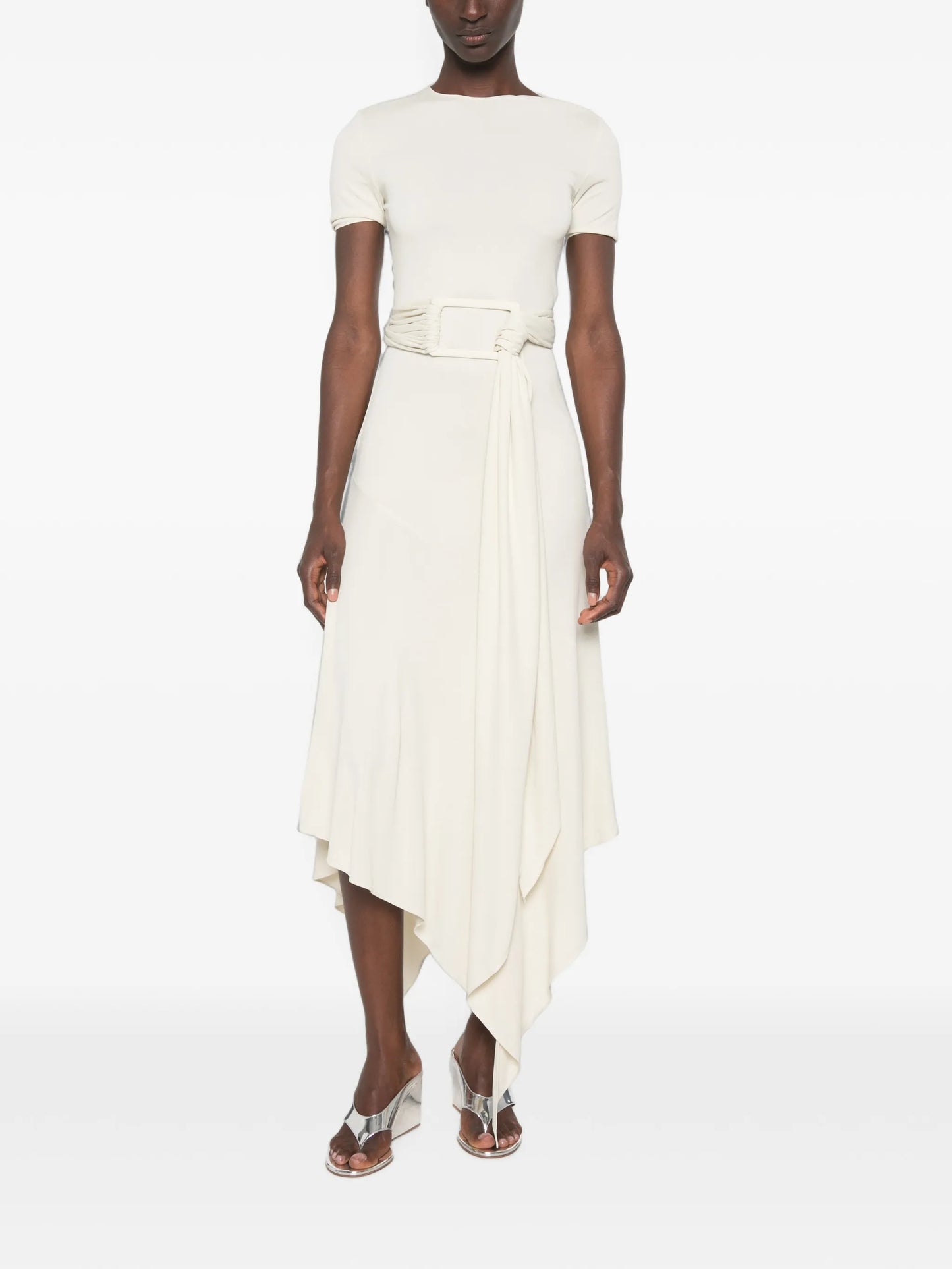 belted jersey dress