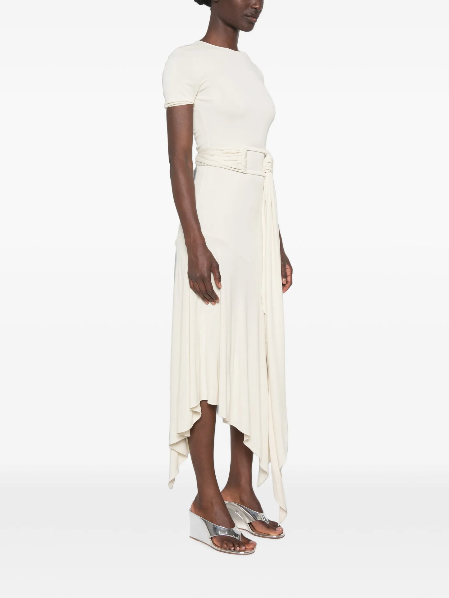 belted jersey dress