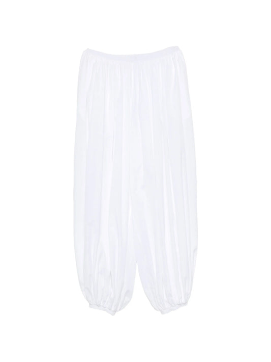elasticed-waistband trousers