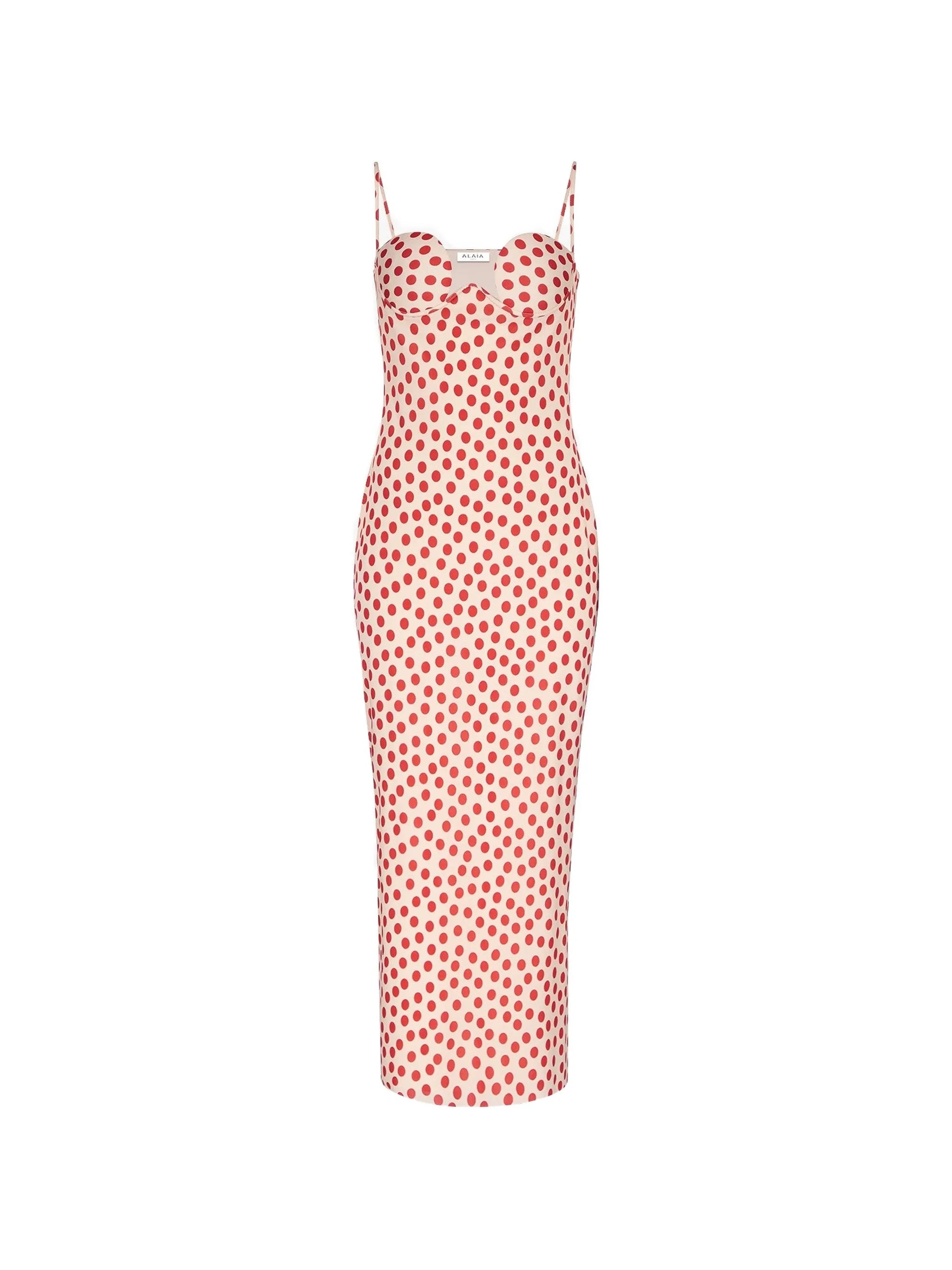 polka-dot midi dress