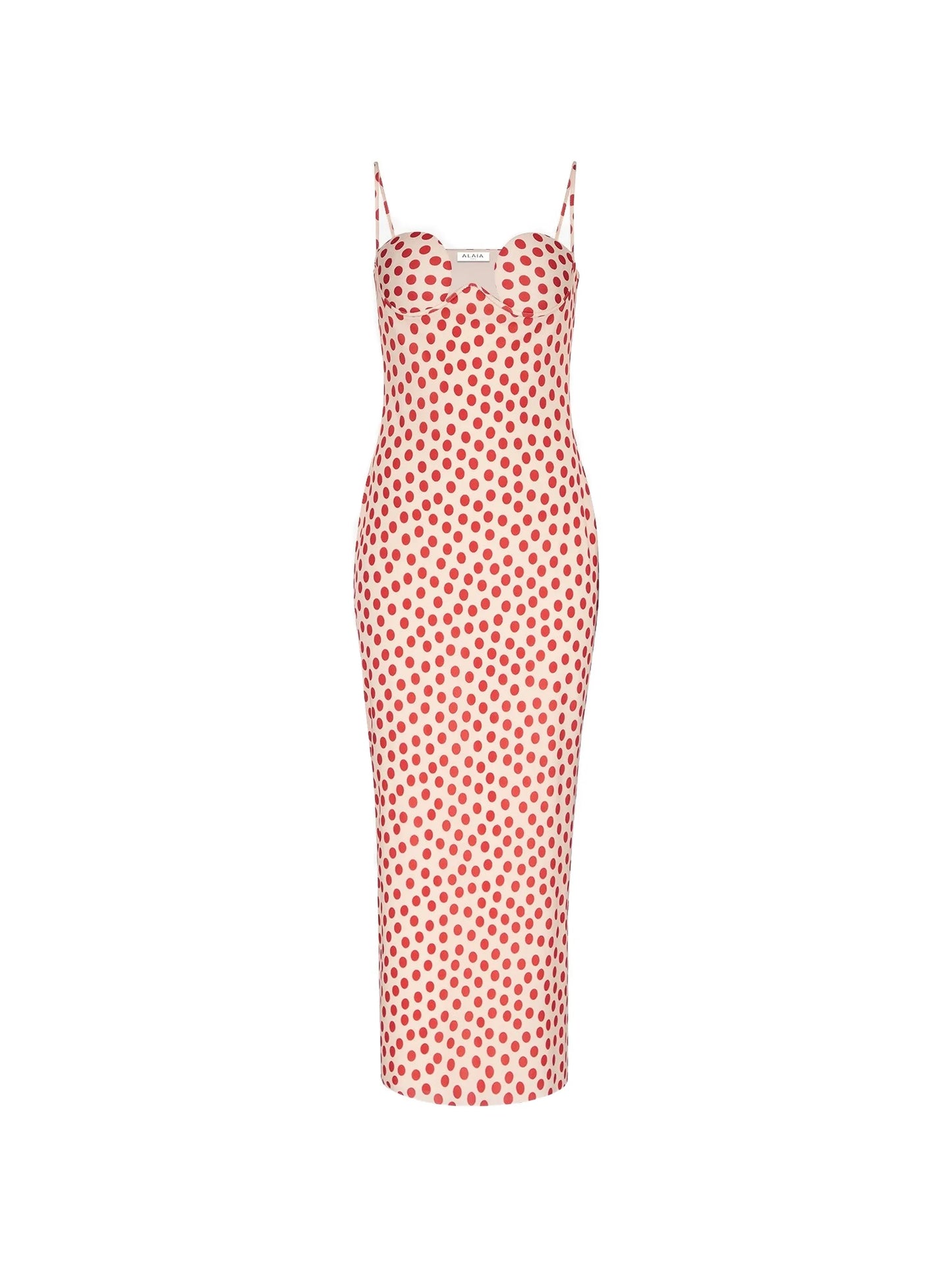 polka-dot midi dress