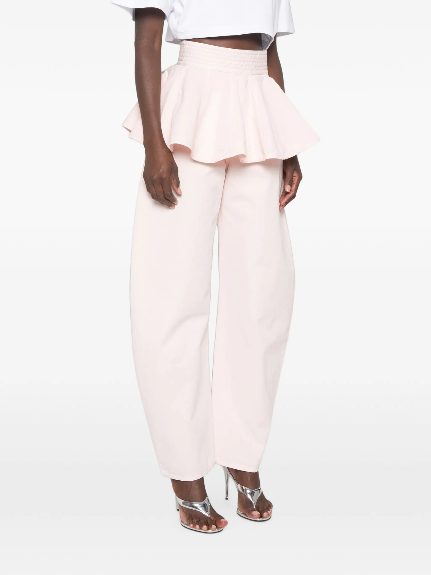 peplum-belt mini skirt