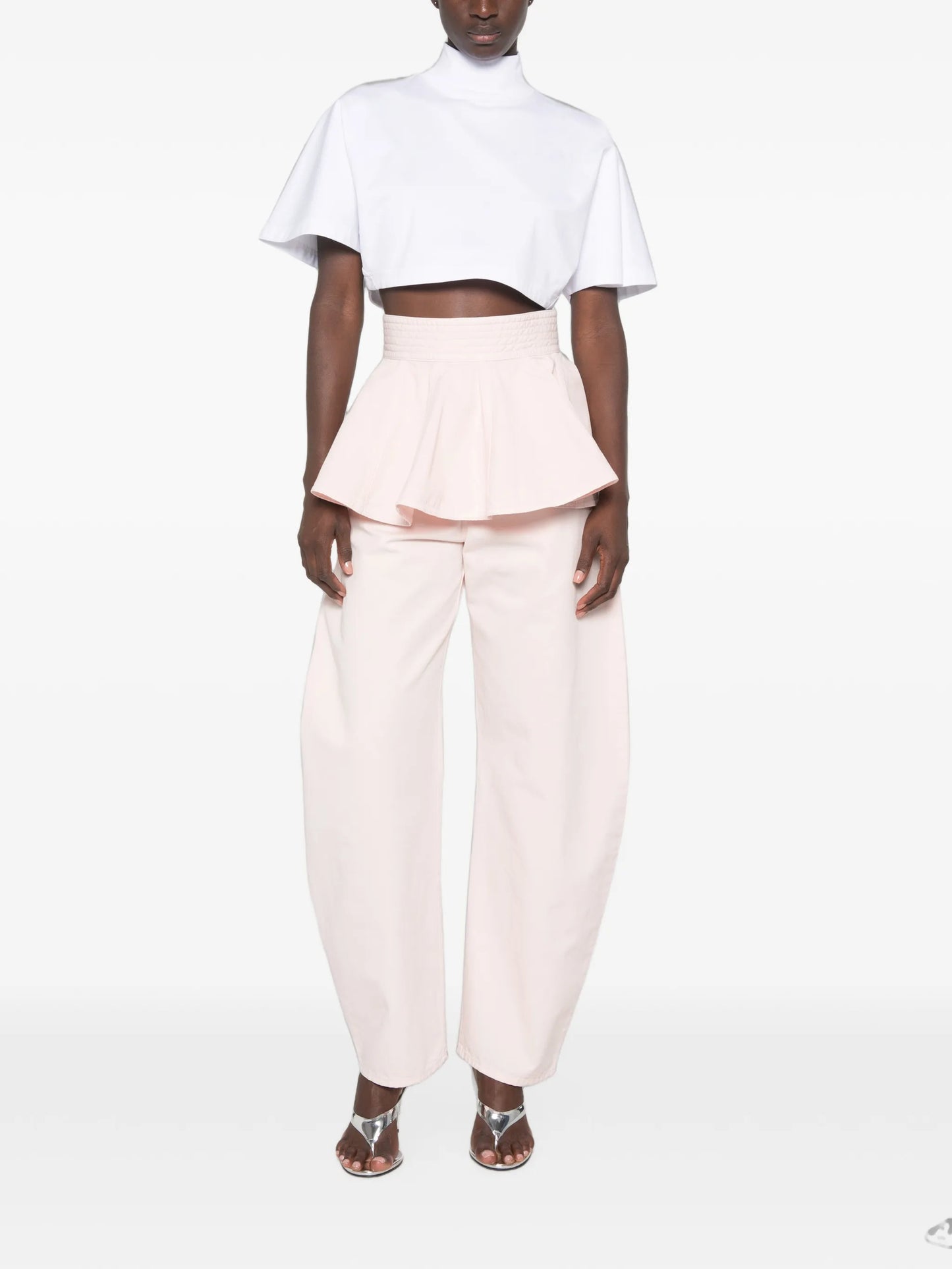 peplum-belt mini skirt