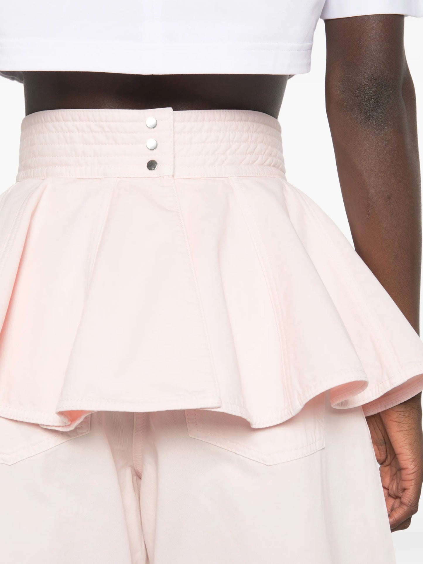 peplum-belt mini skirt