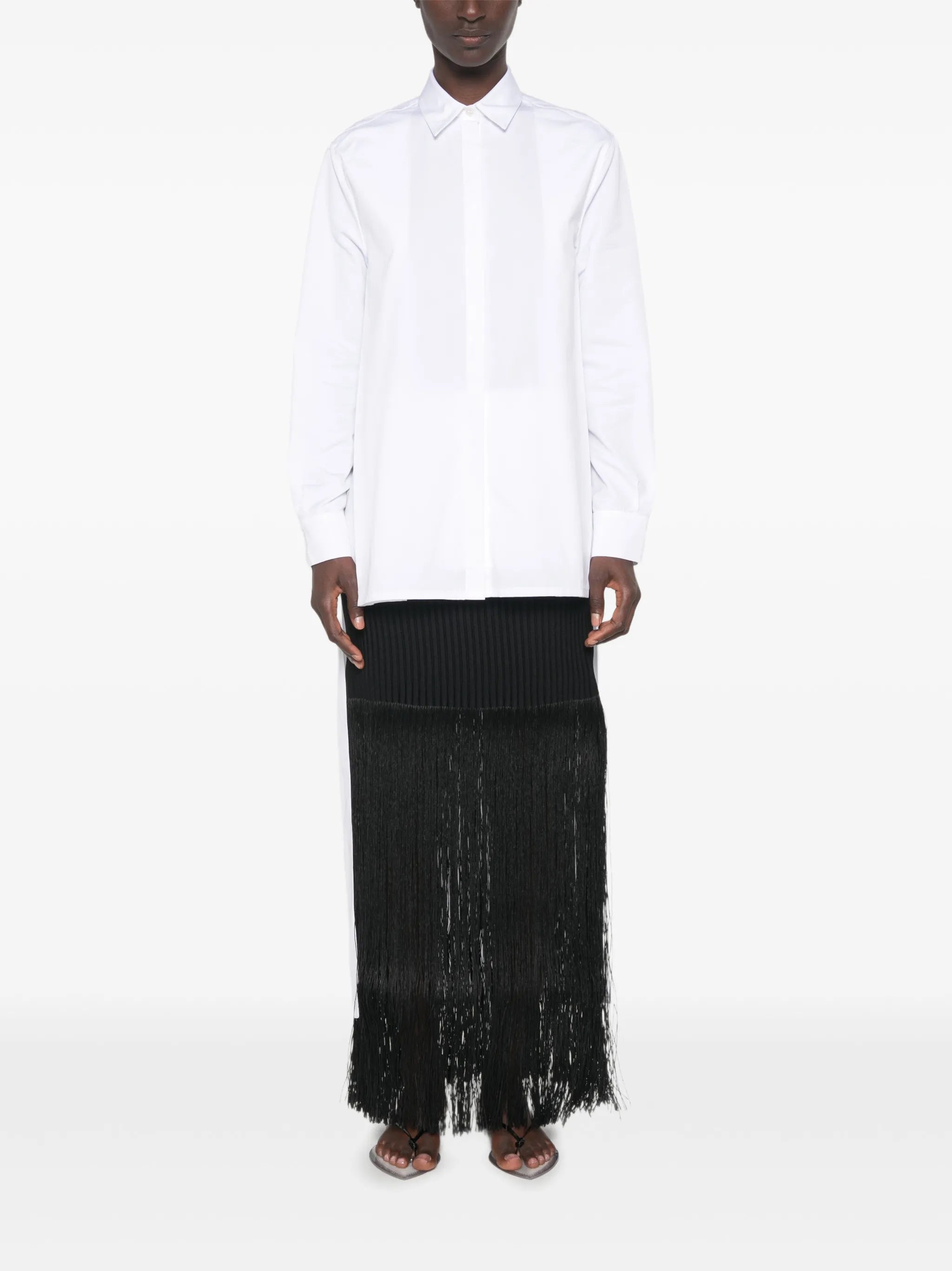 Asymmetric cotton shirt