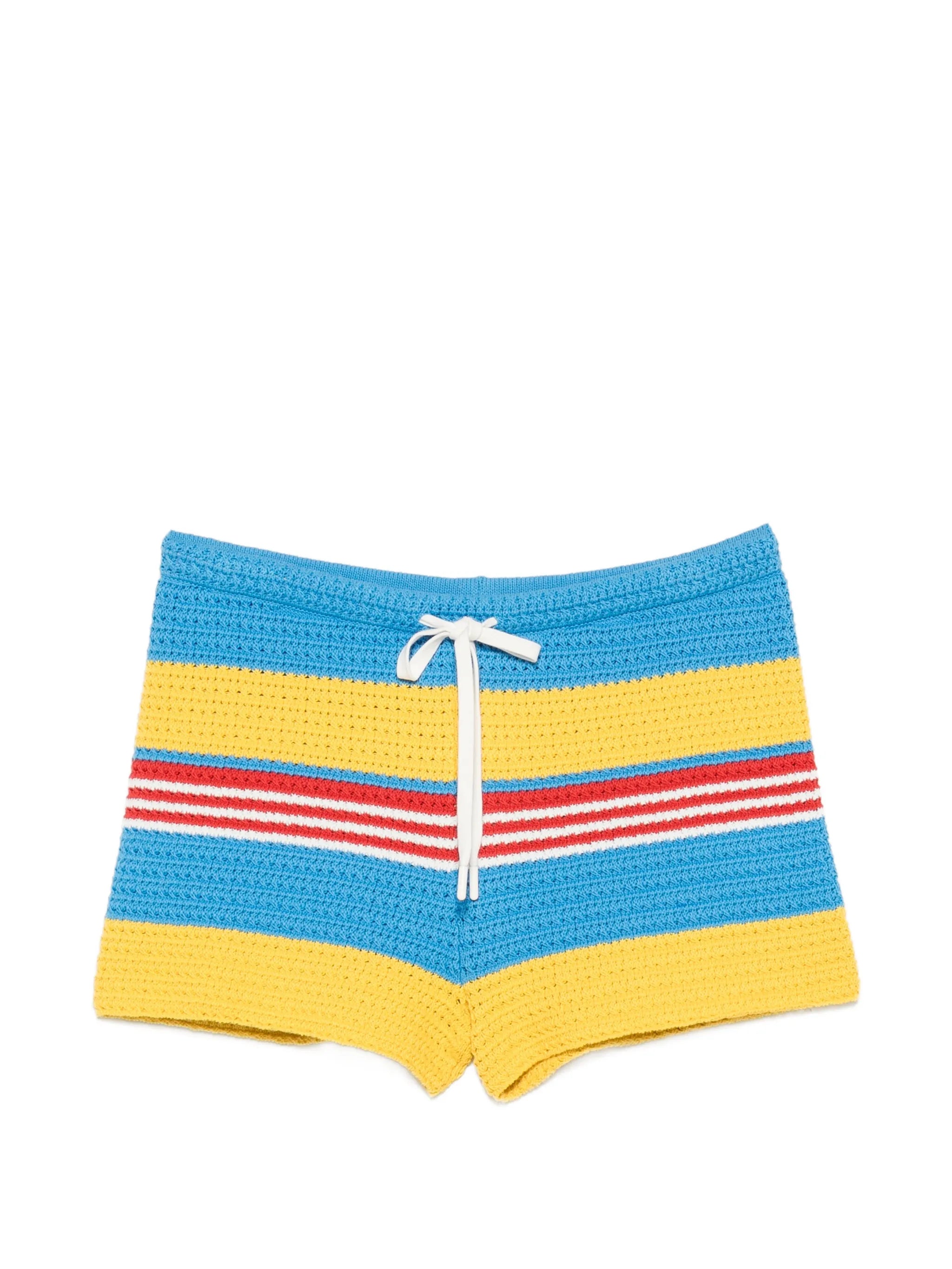 Tammy striped crochet shorts