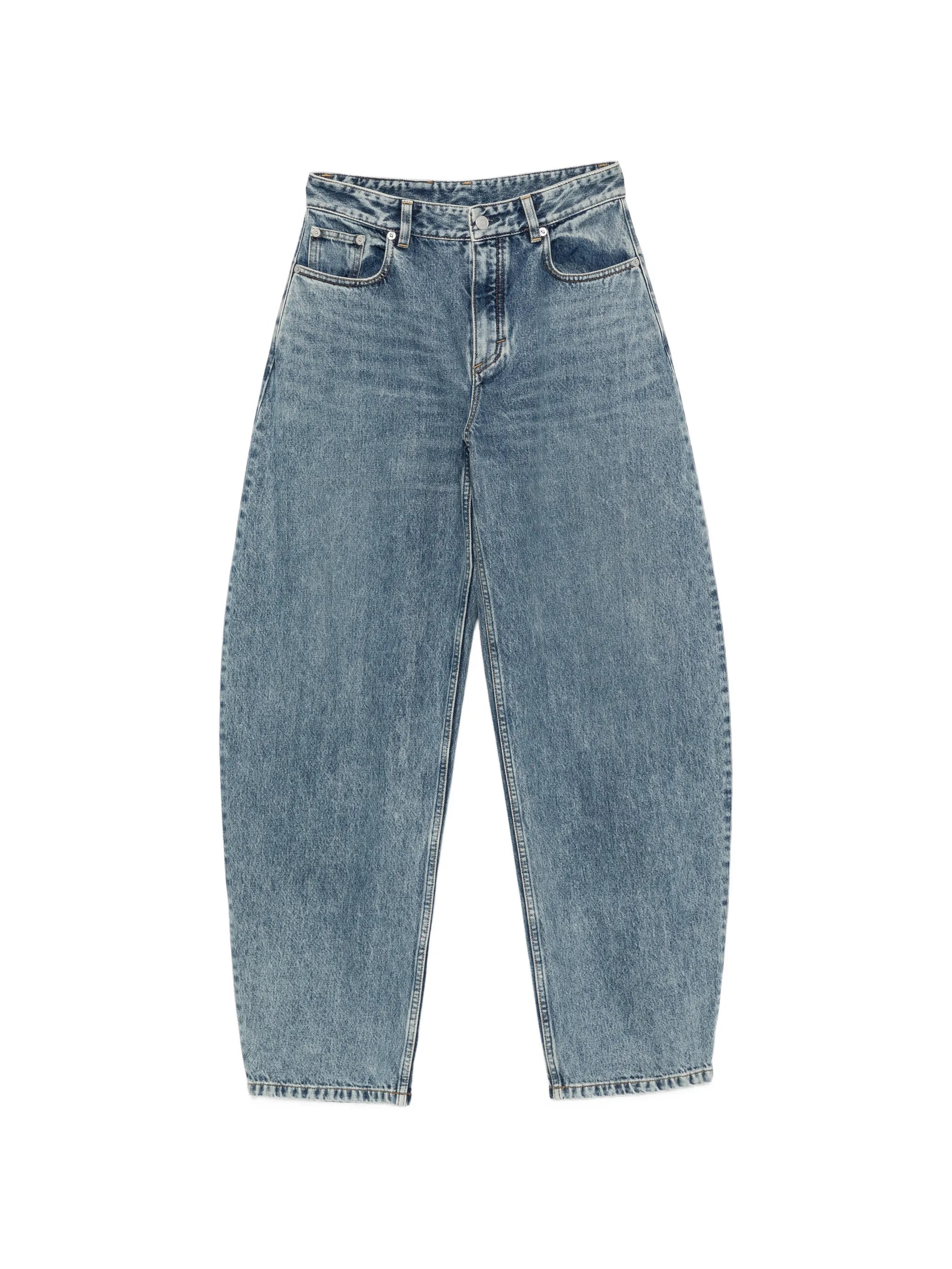 Round denim jeans