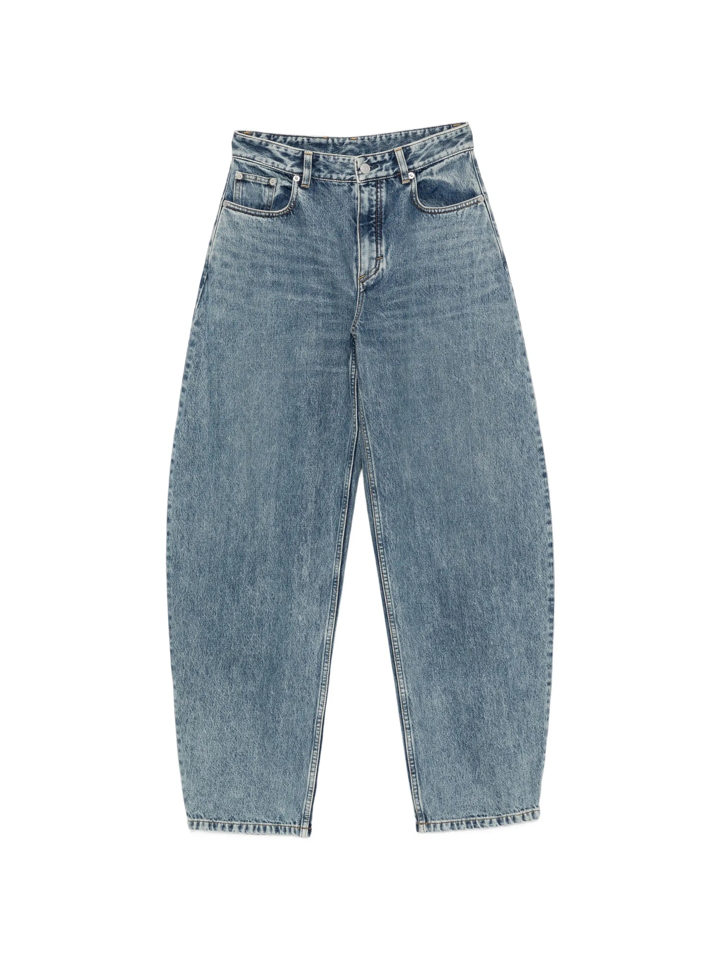 Round denim jeans