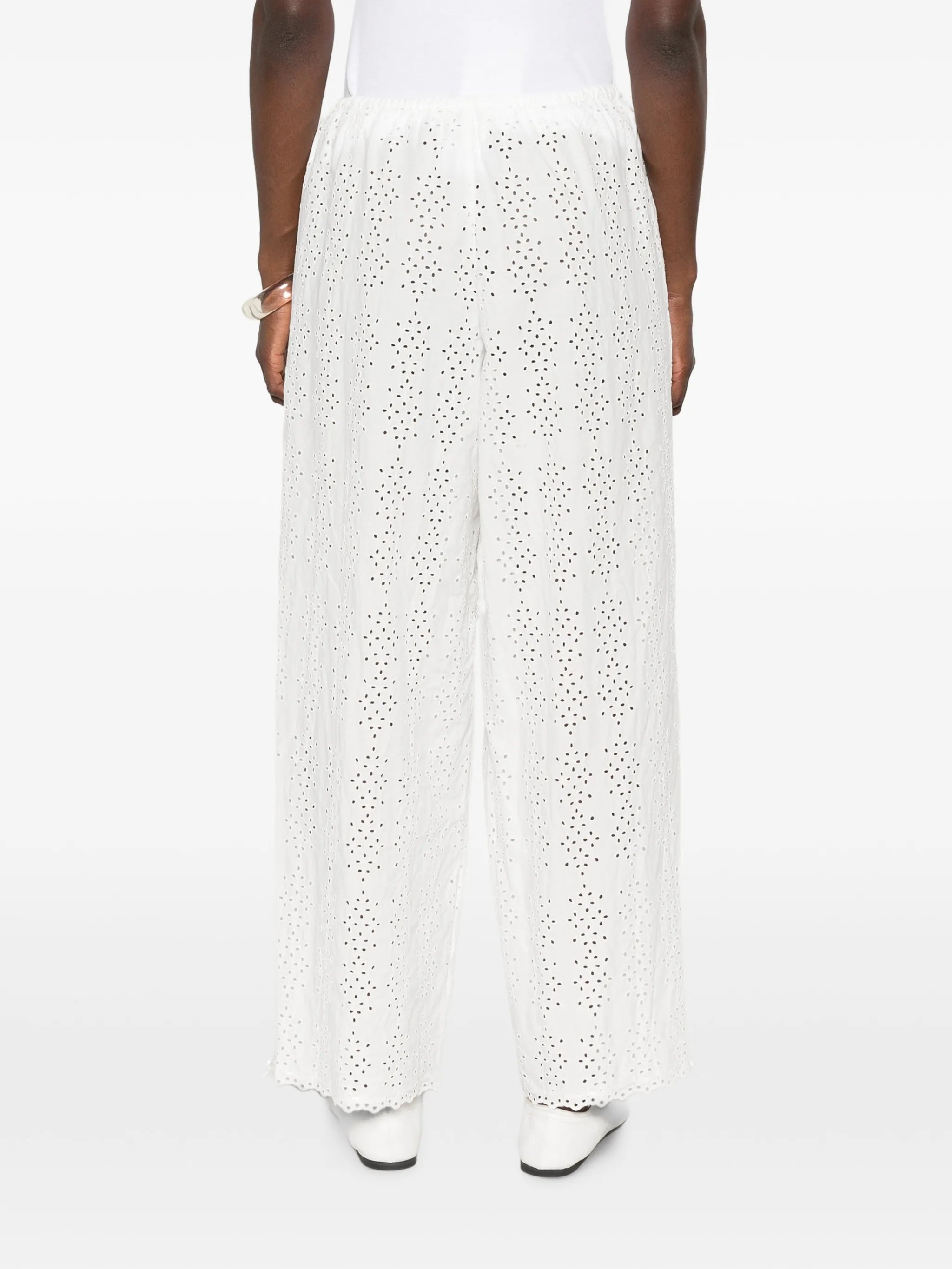 Harriet eyelet-embroidered trousers