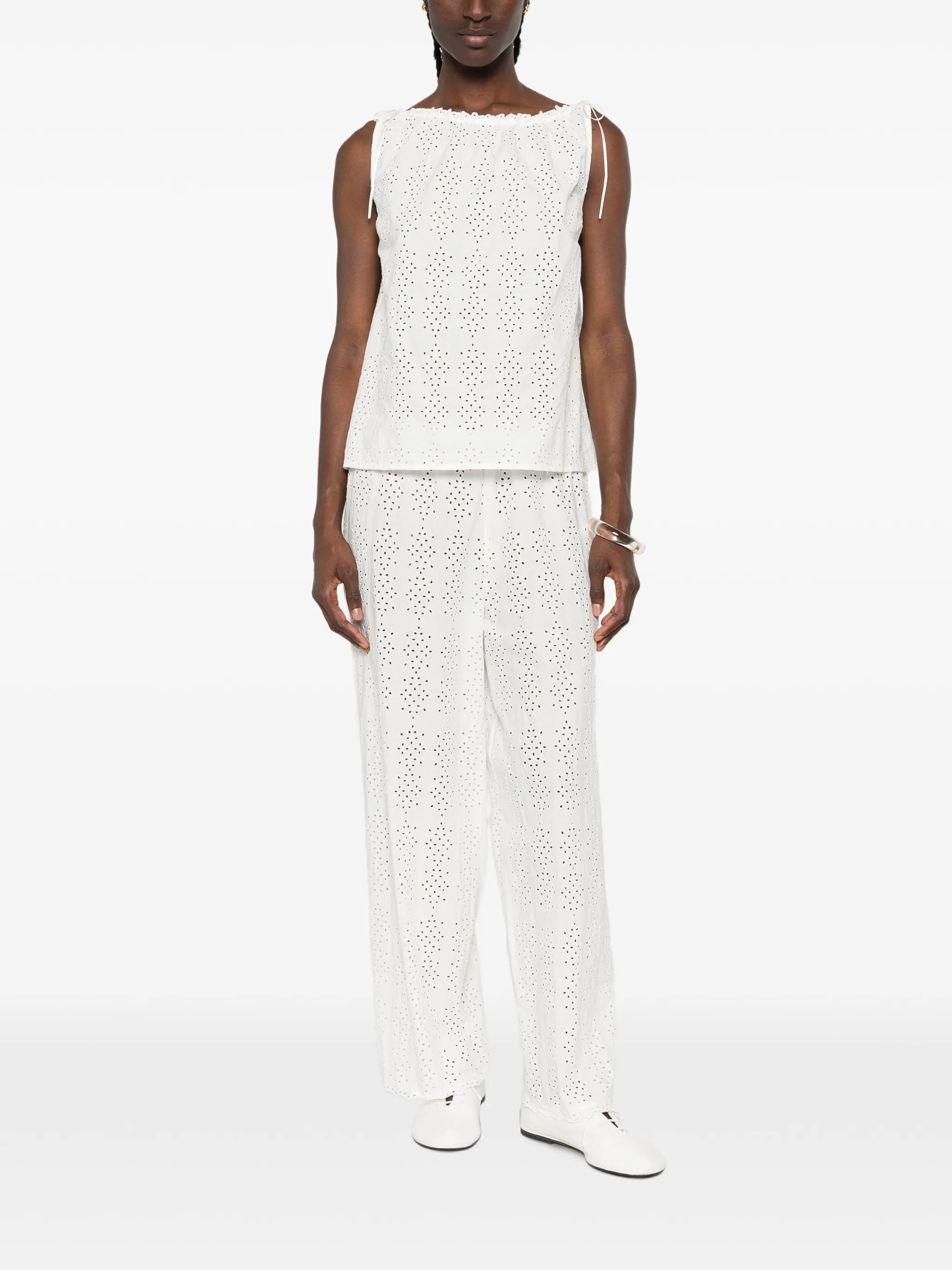 Harriet eyelet-embroidered trousers