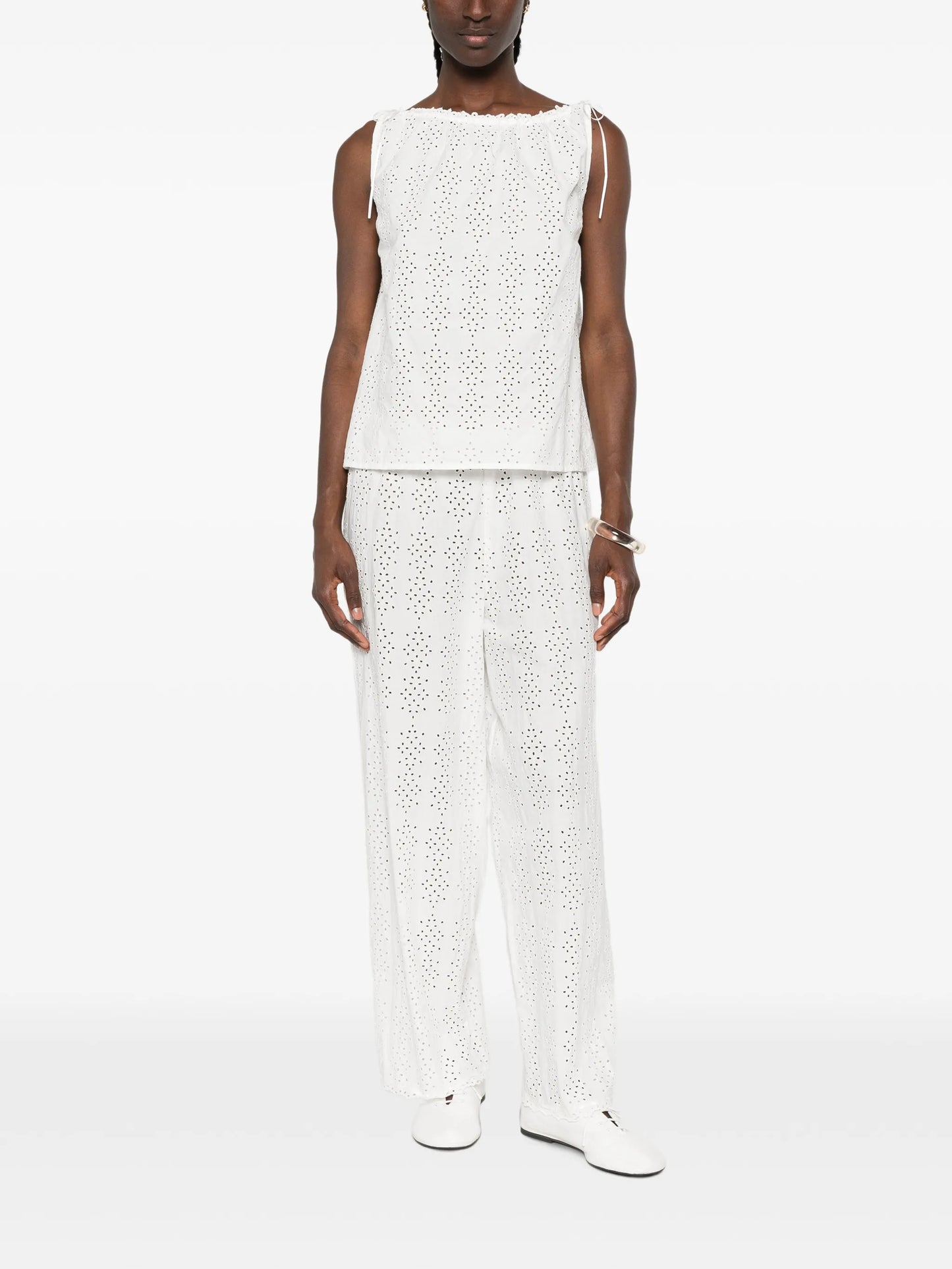 Harriet eyelet-embroidered trousers