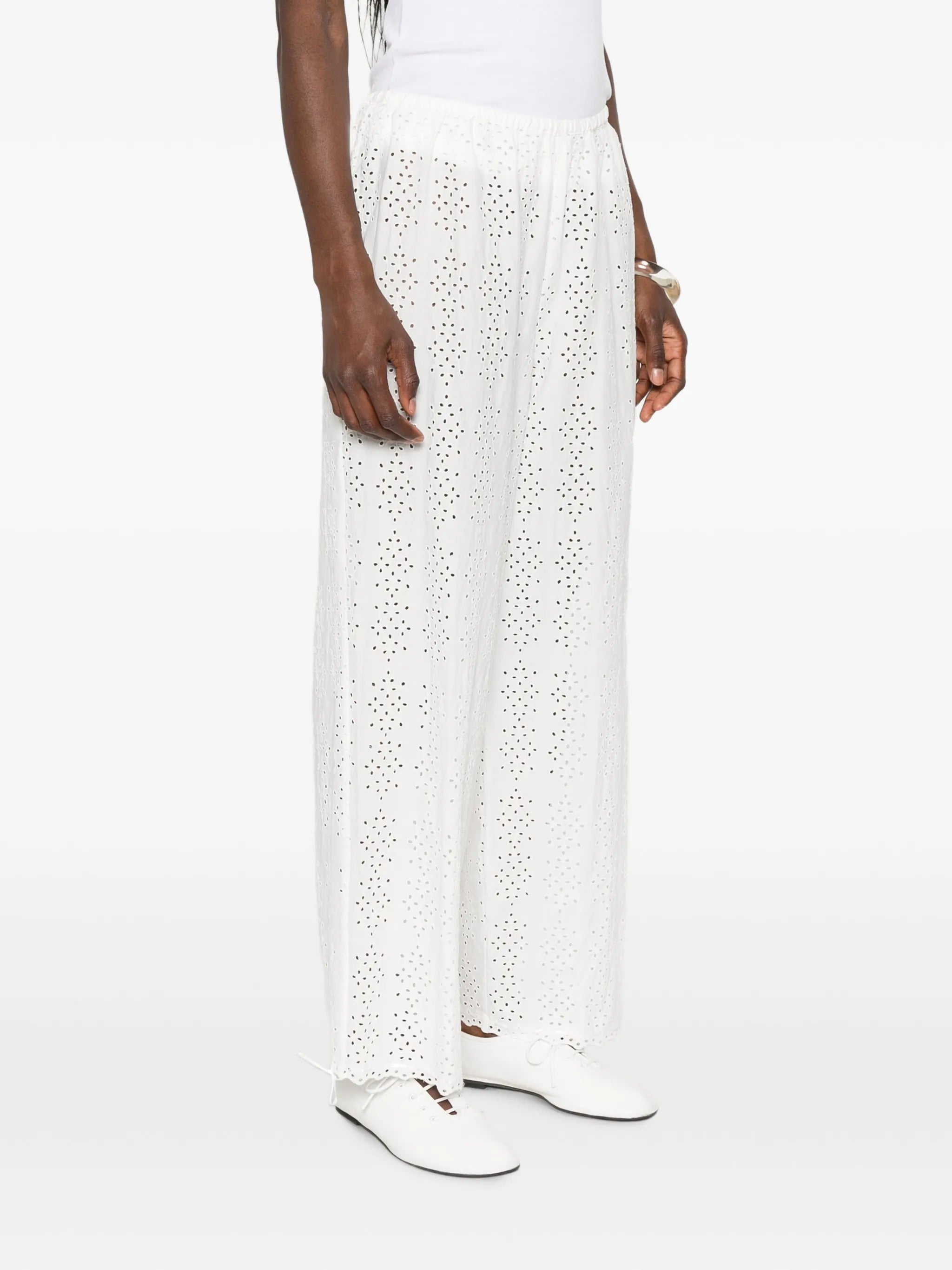 Harriet eyelet-embroidered trousers