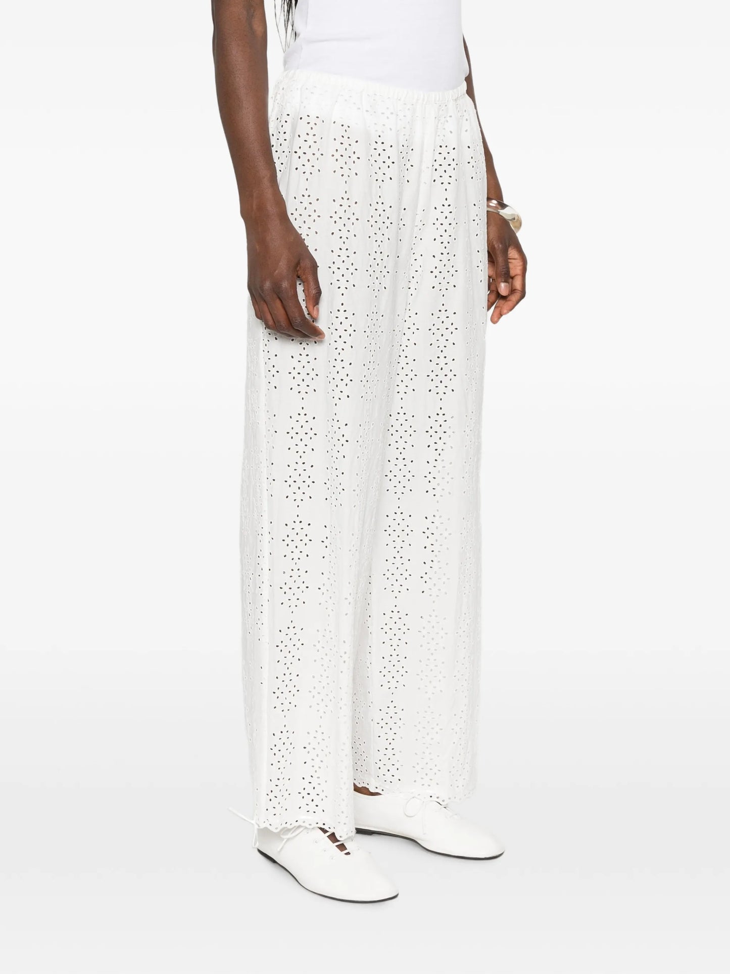 Harriet eyelet-embroidered trousers