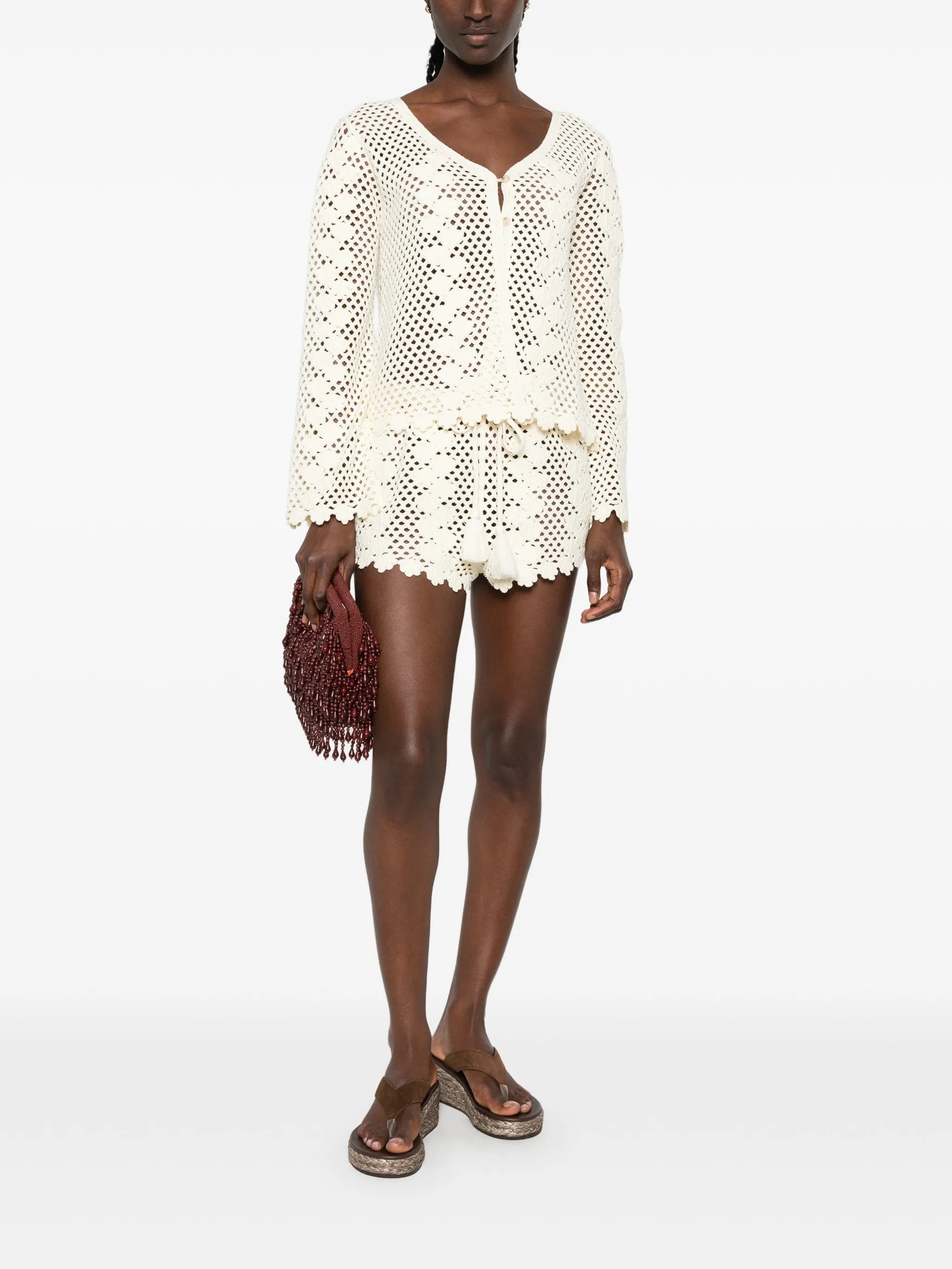 Saskia crochet-knit cardigan