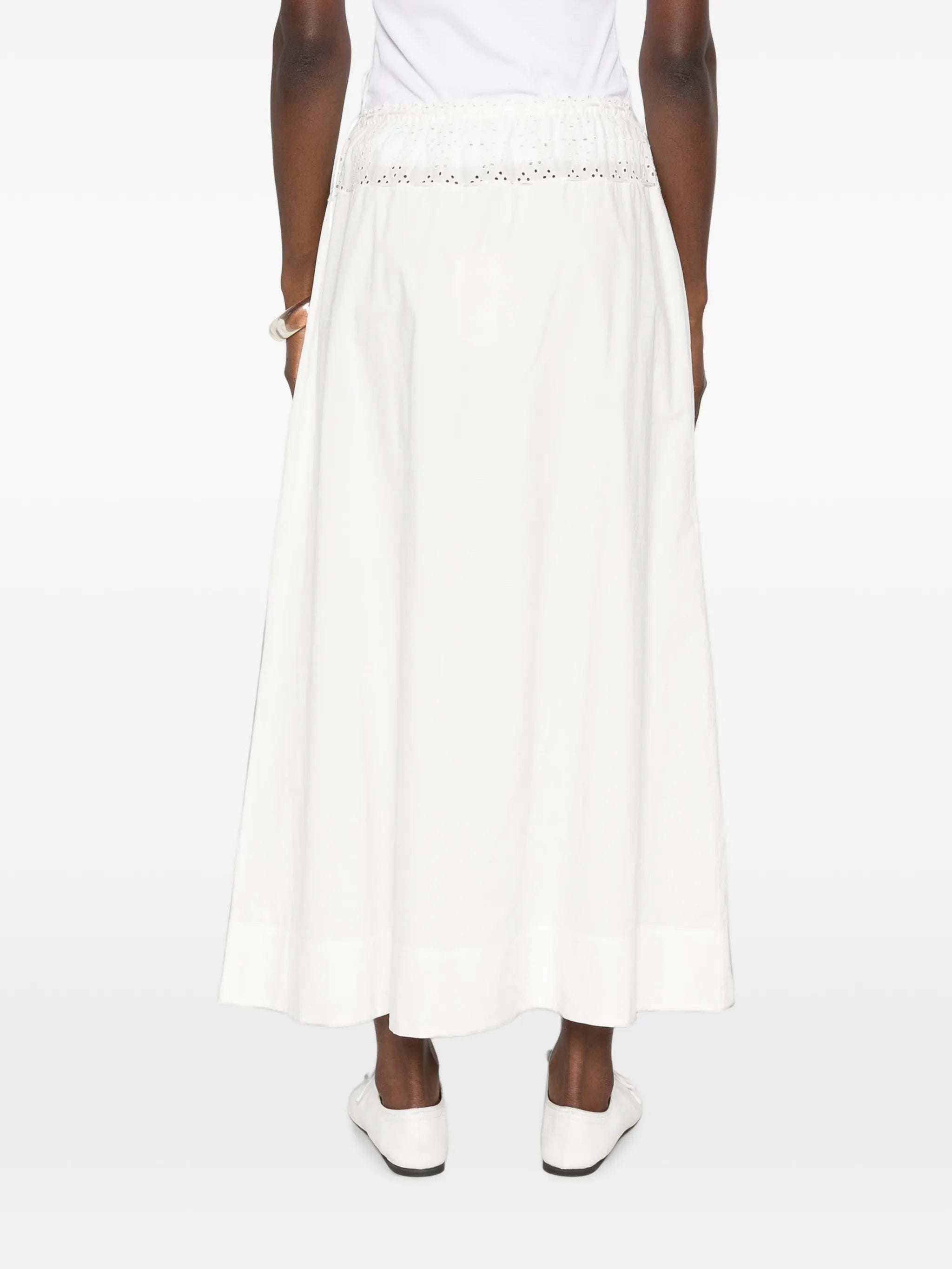 Harriet eyelet-embroidered long skirt