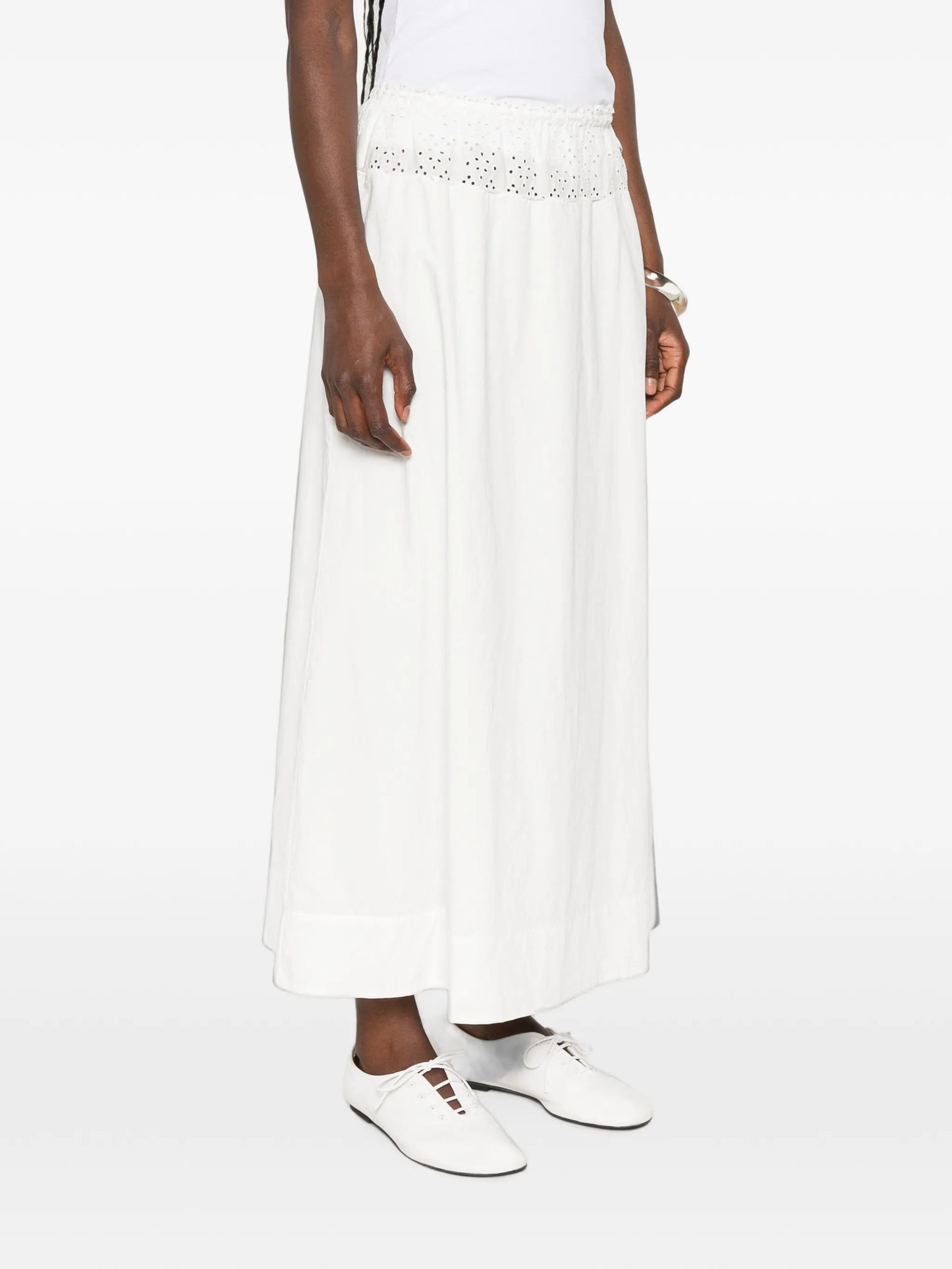 Harriet eyelet-embroidered long skirt