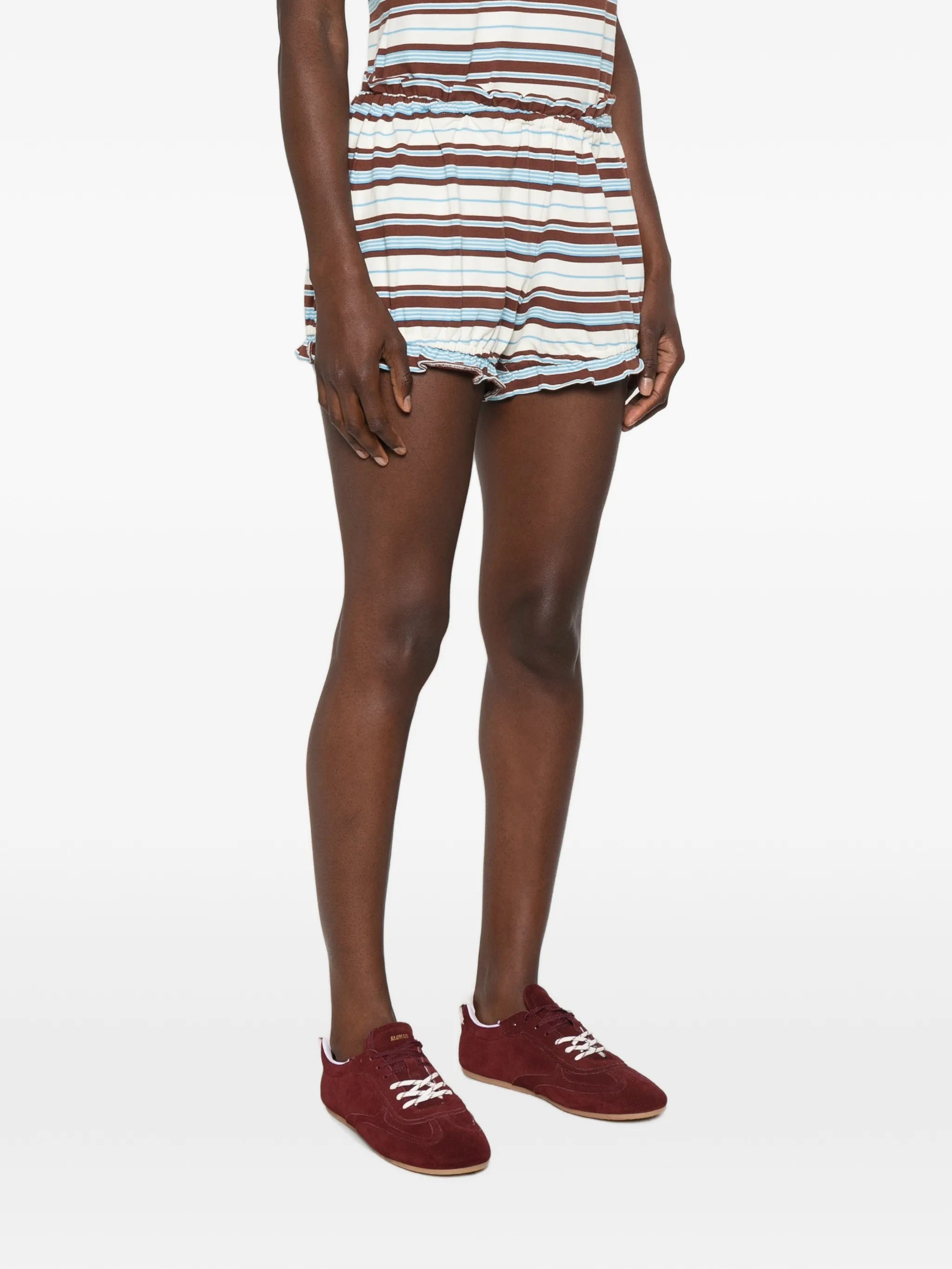 Nadine ruffled striped shorts