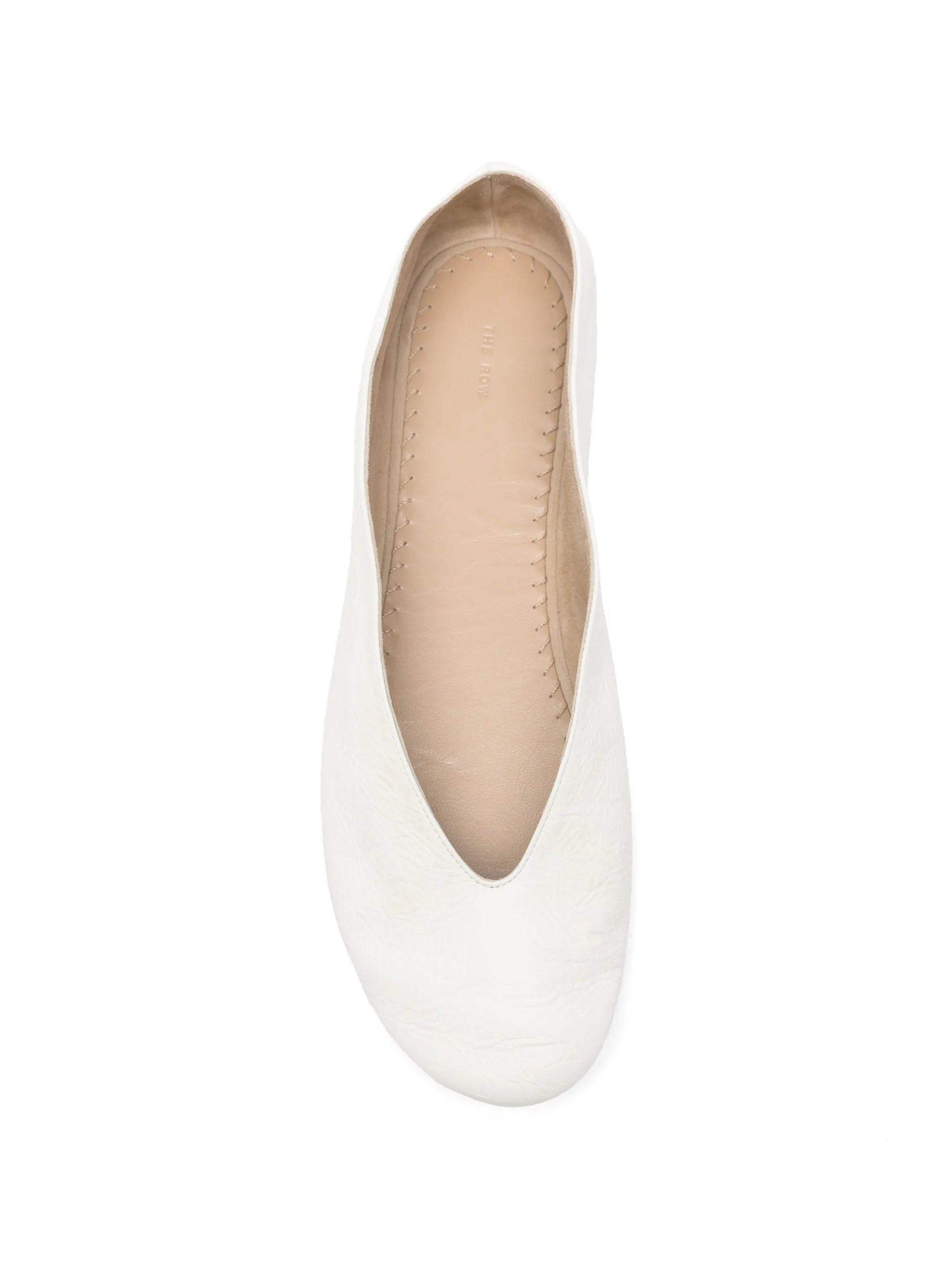 V-neck textured leather loafers
