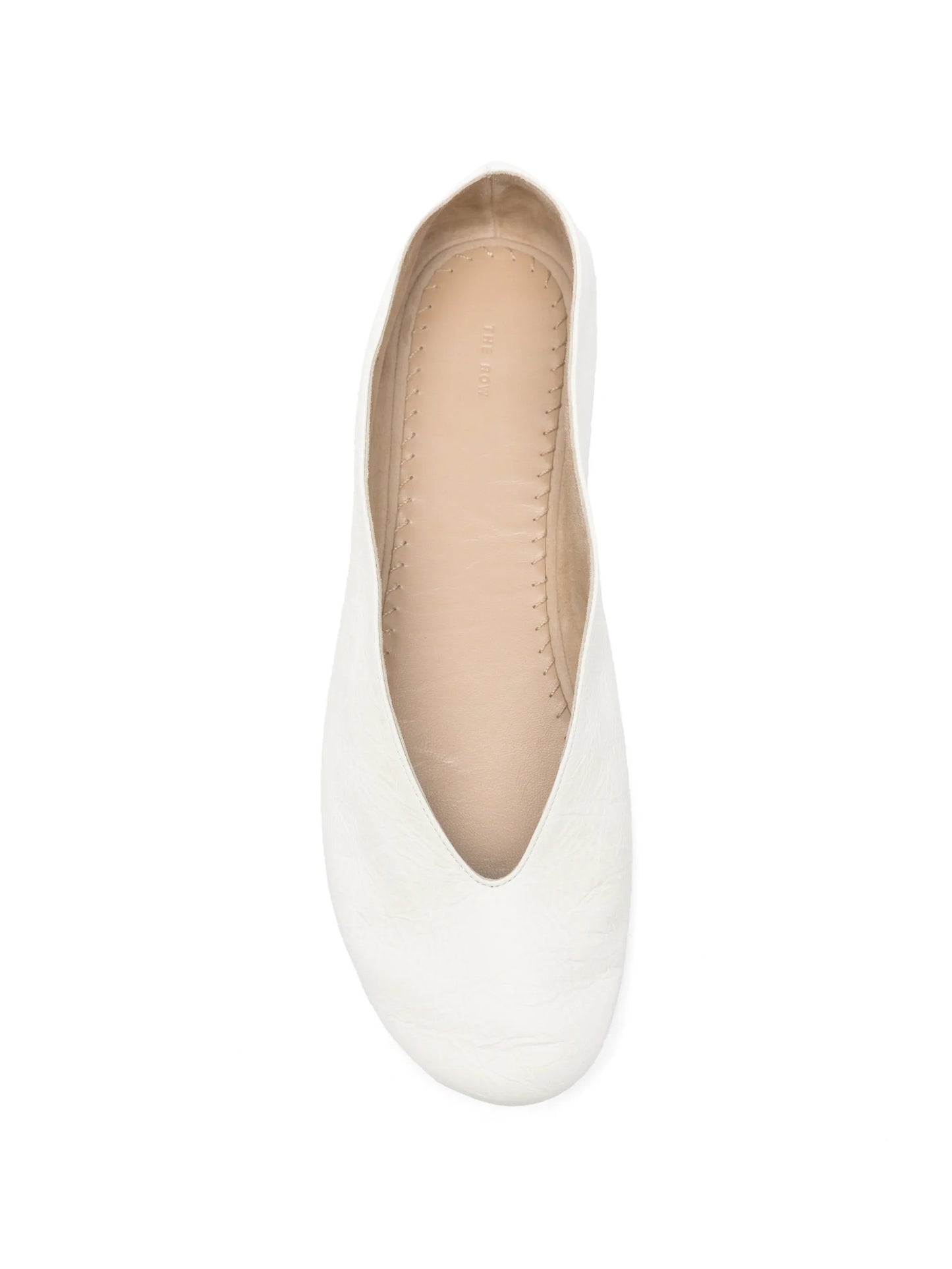V-neck textured leather loafers
