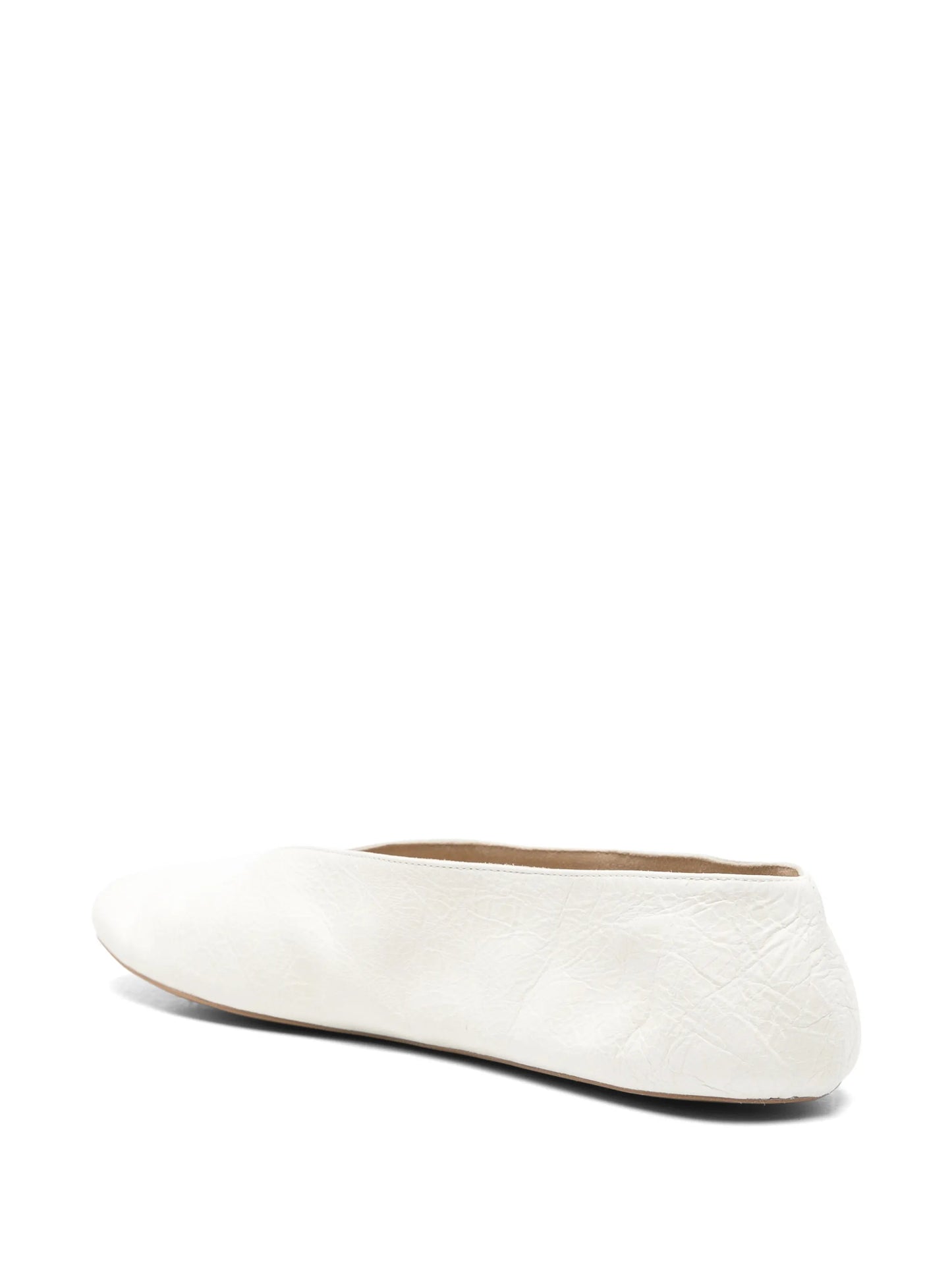 V-neck textured leather loafers