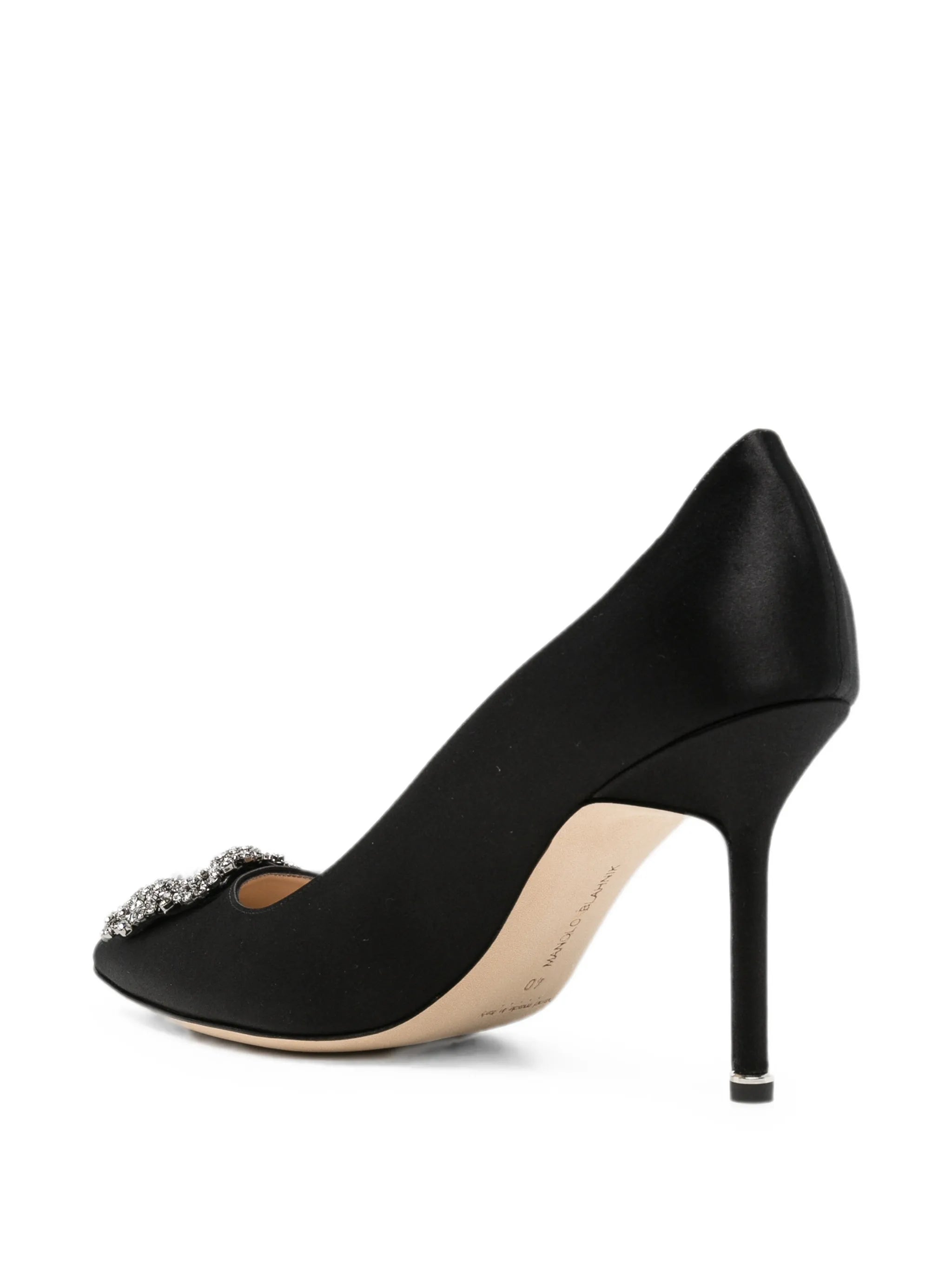 Hangisi crystal-buckle pumps