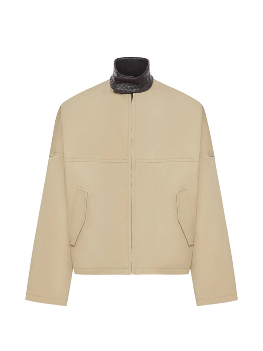 Intrecciato-collar overshirt