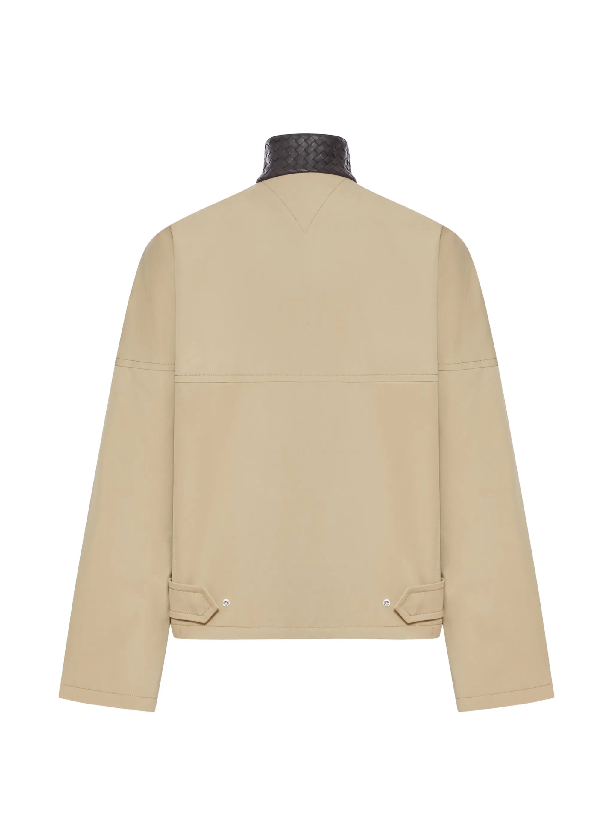 Intrecciato-collar overshirt