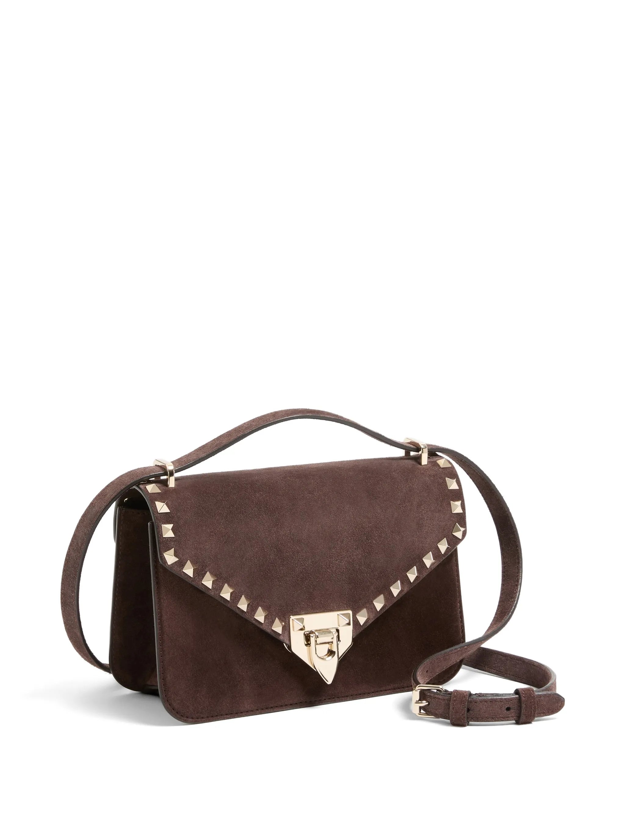 Rockstud small shoulder bag in suede