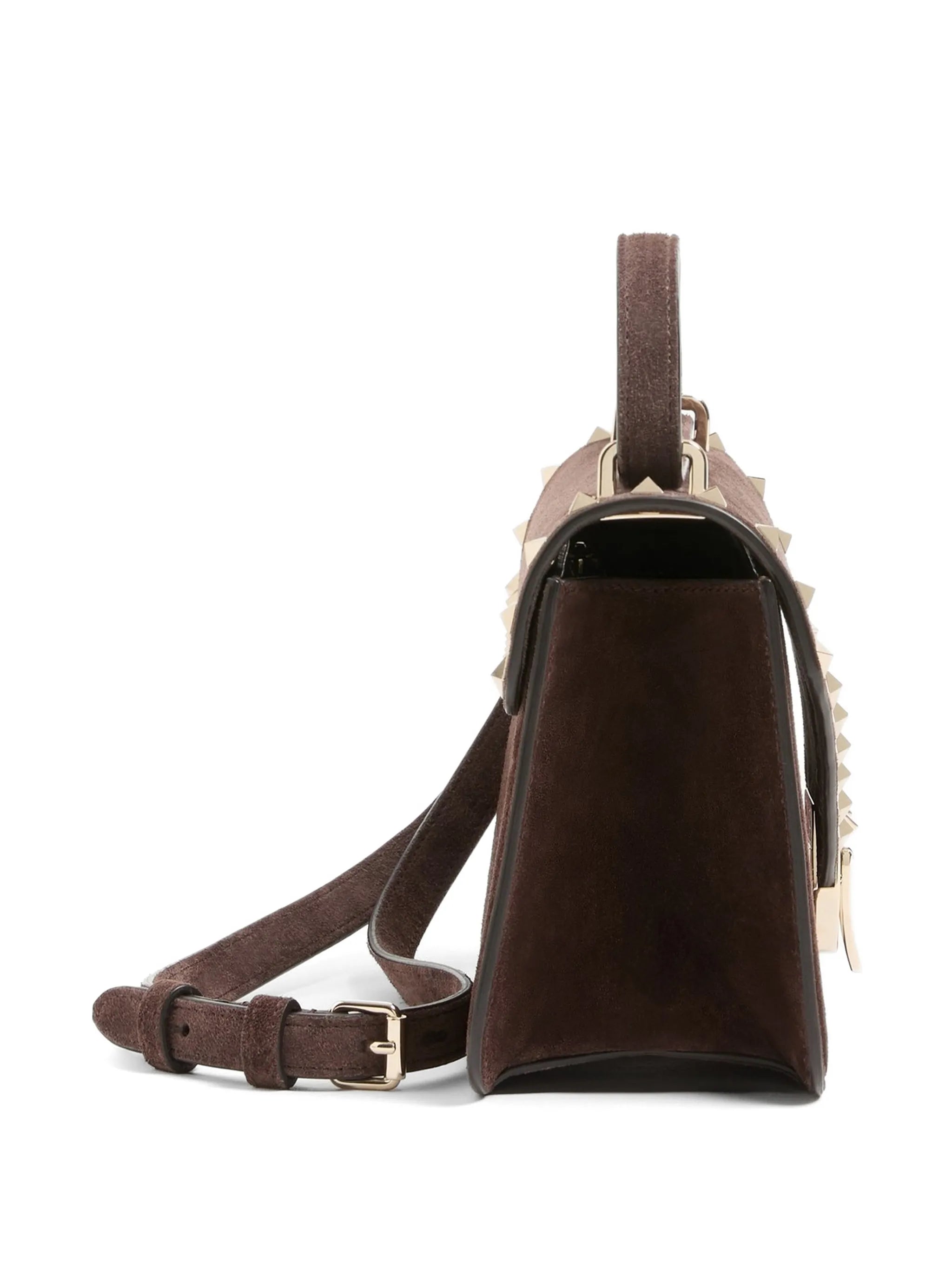 Rockstud small shoulder bag in suede
