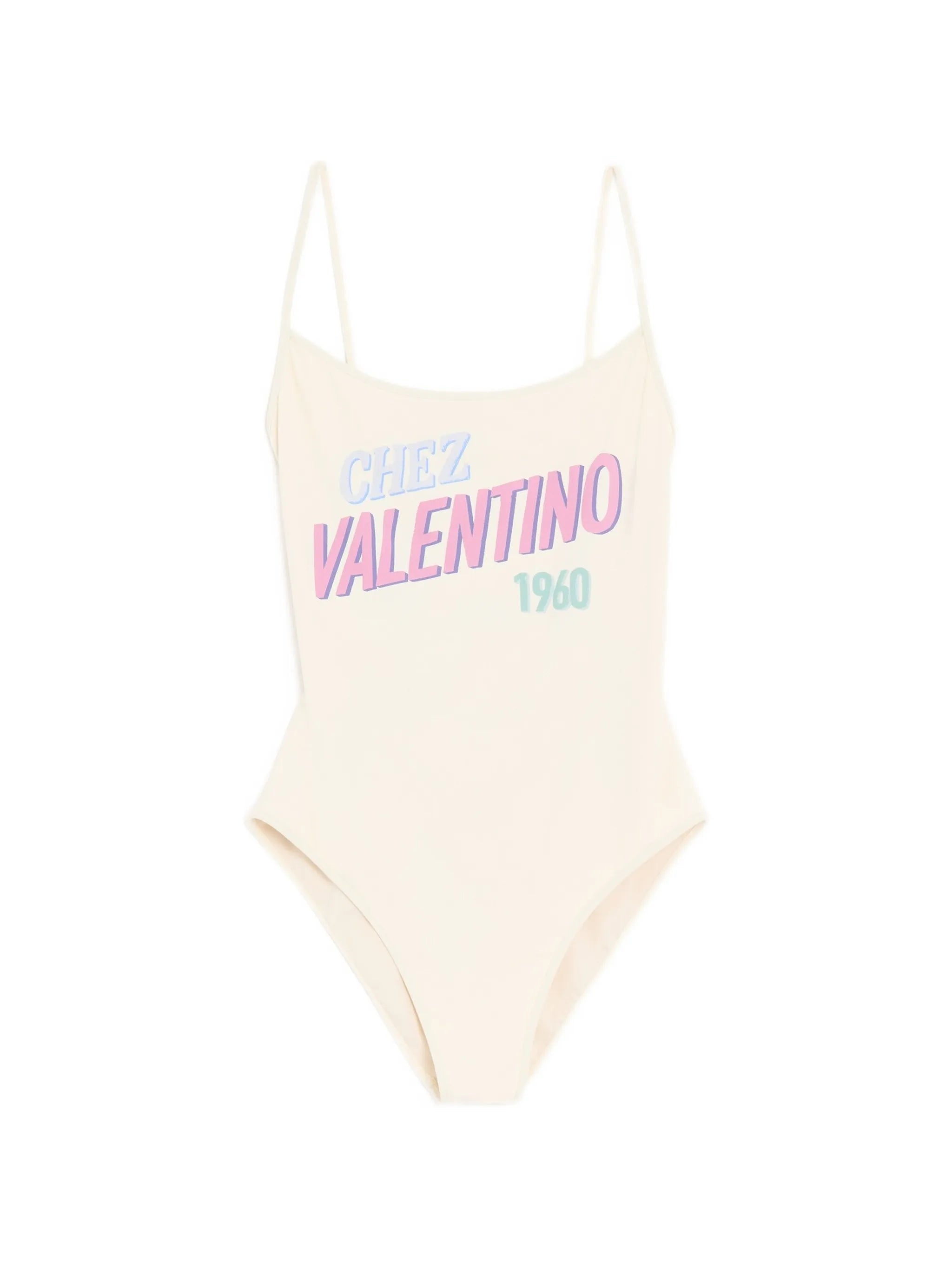 one-piece swimsuit with Chez 1960 print