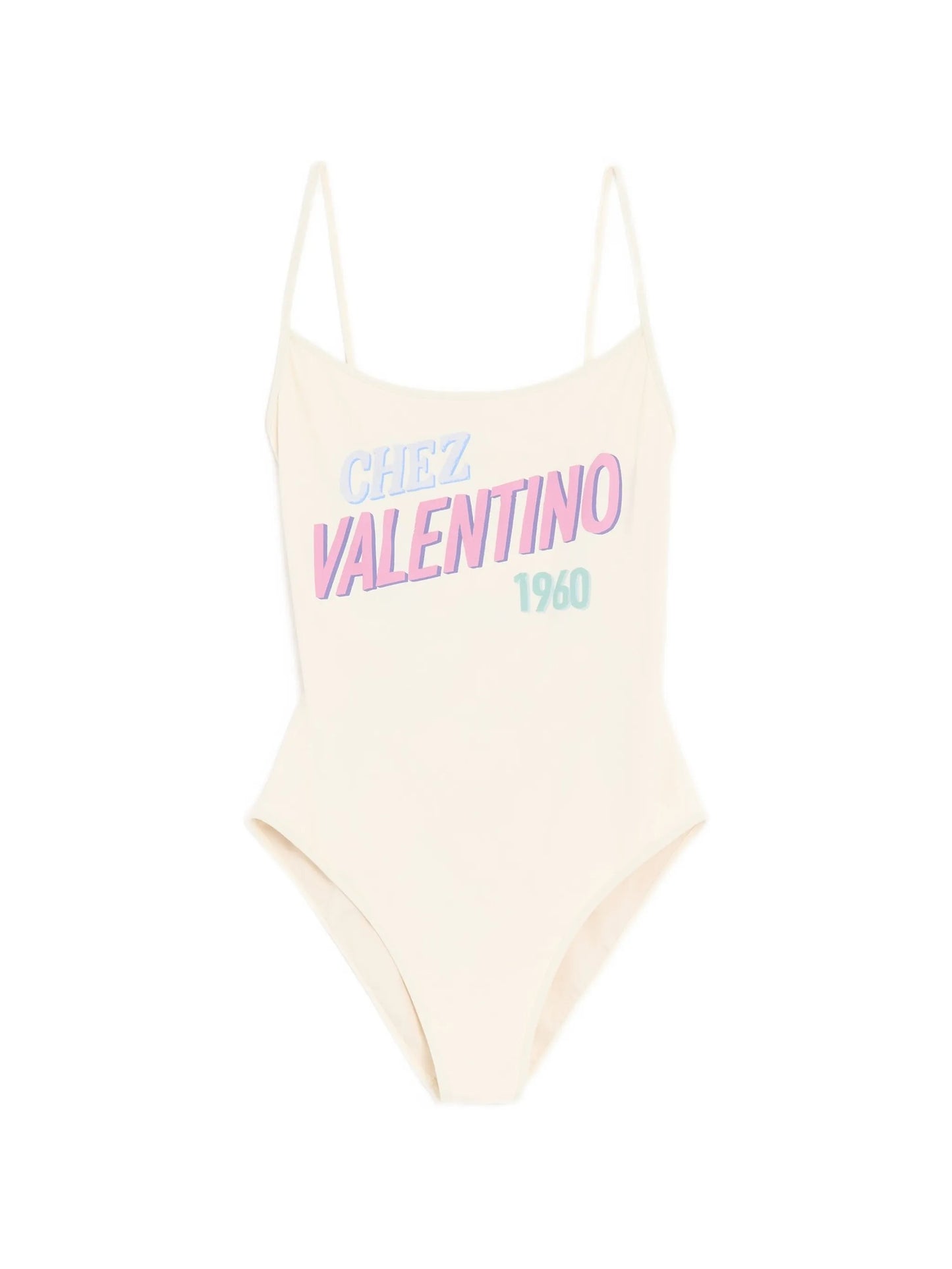 one-piece swimsuit with Chez 1960 print