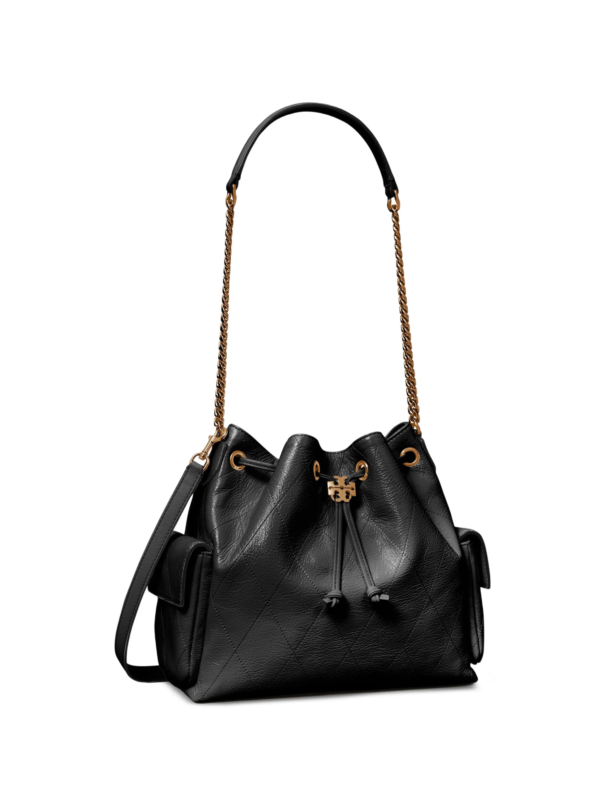 Charlie quilted drawstring shoulder bag