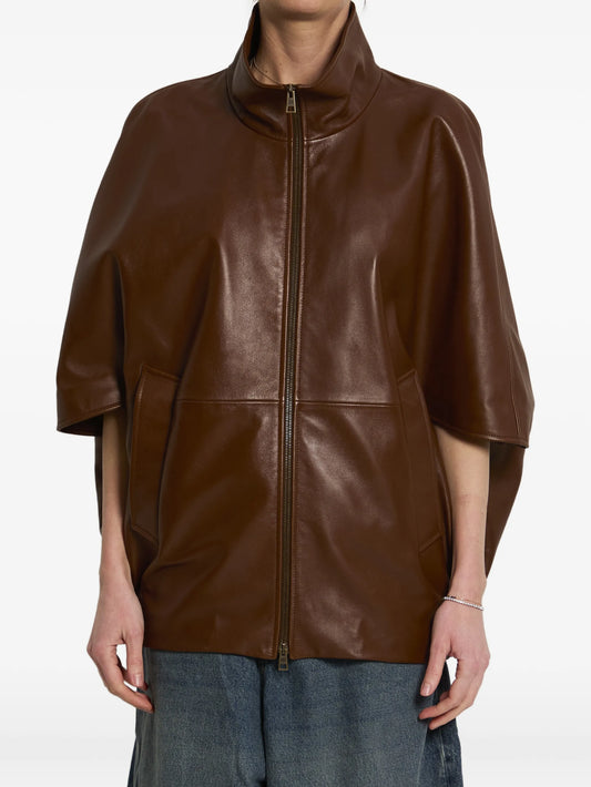 Cocoon leather jacket