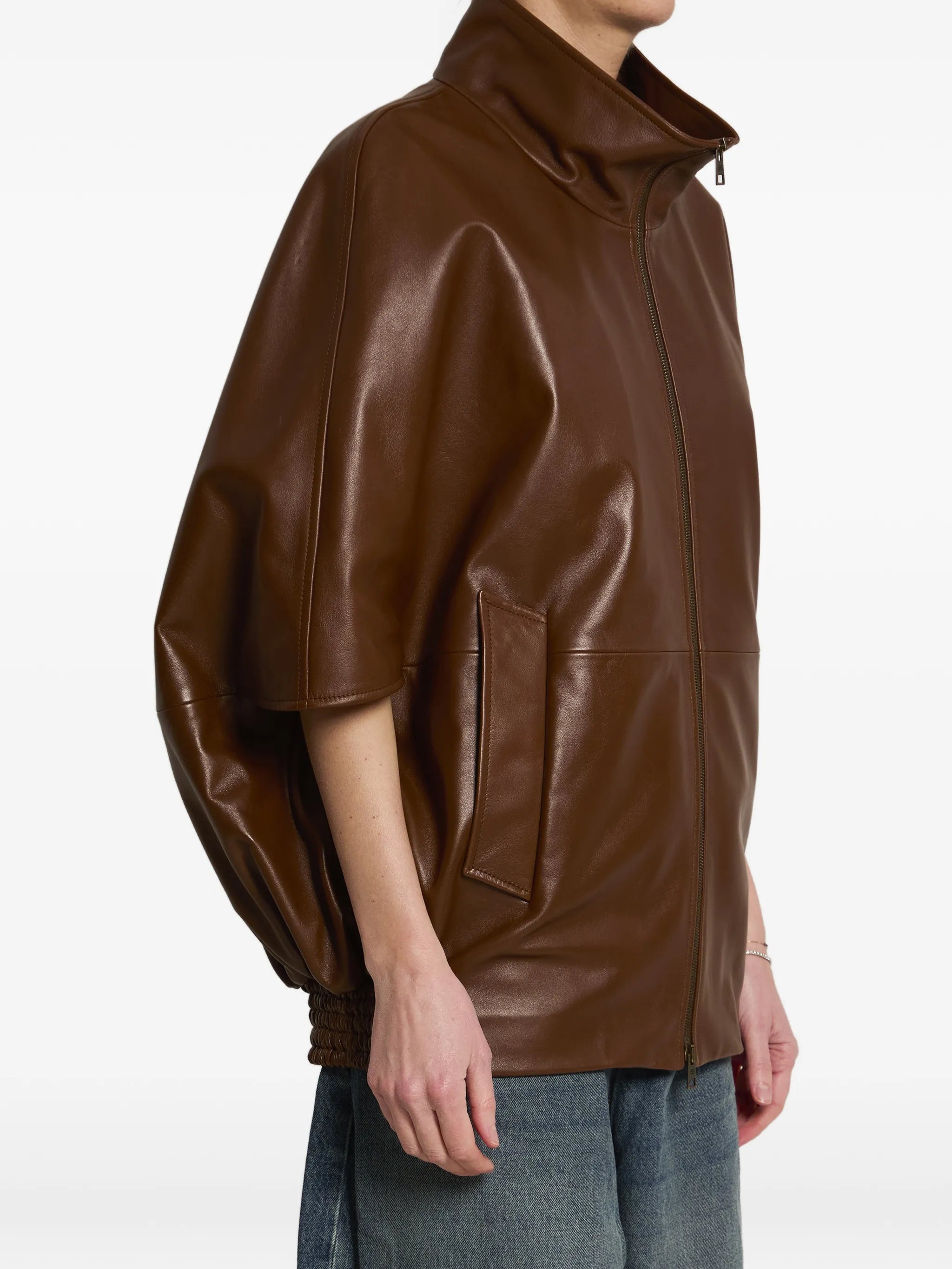 Cocoon leather jacket