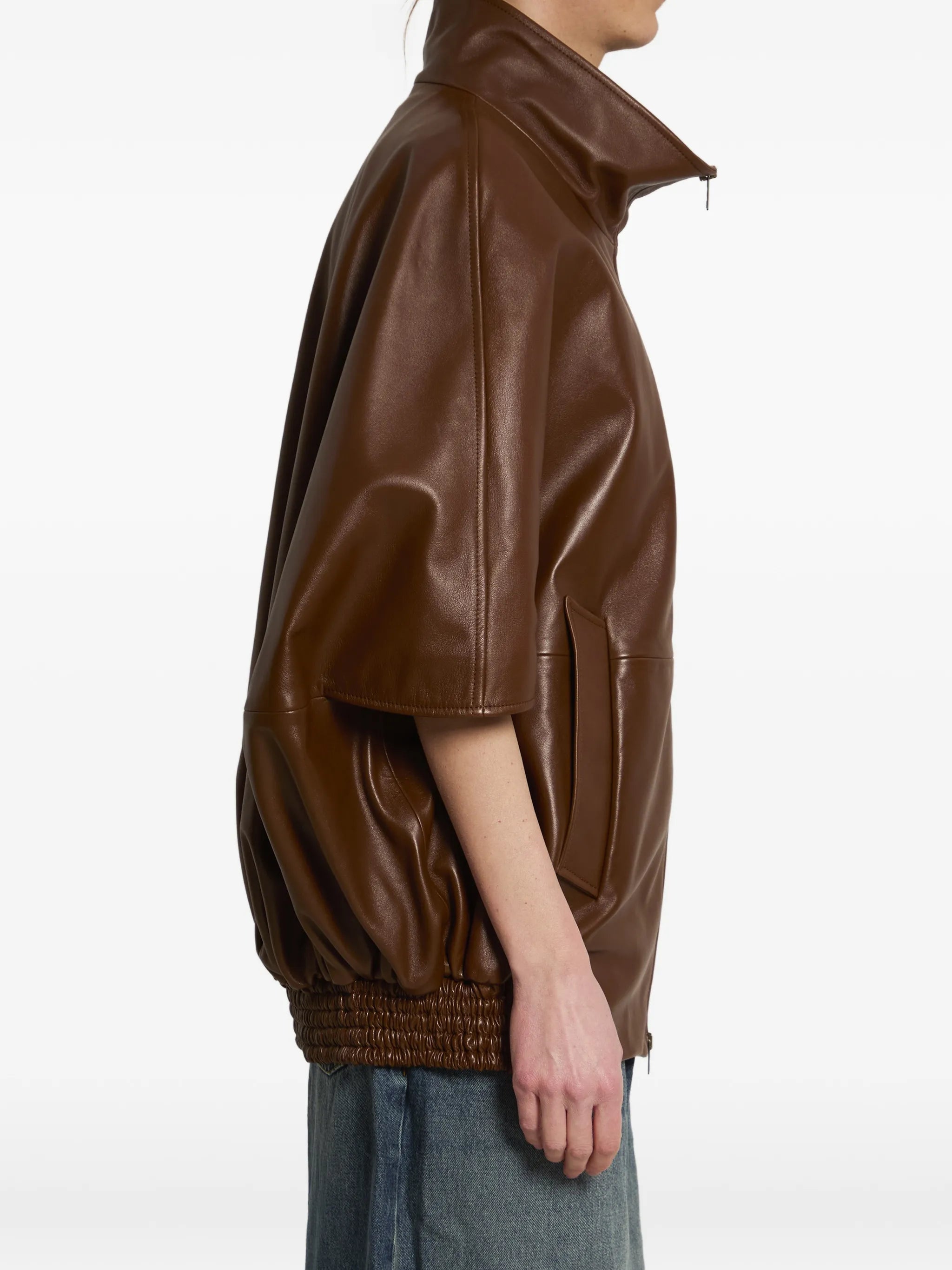 Cocoon leather jacket