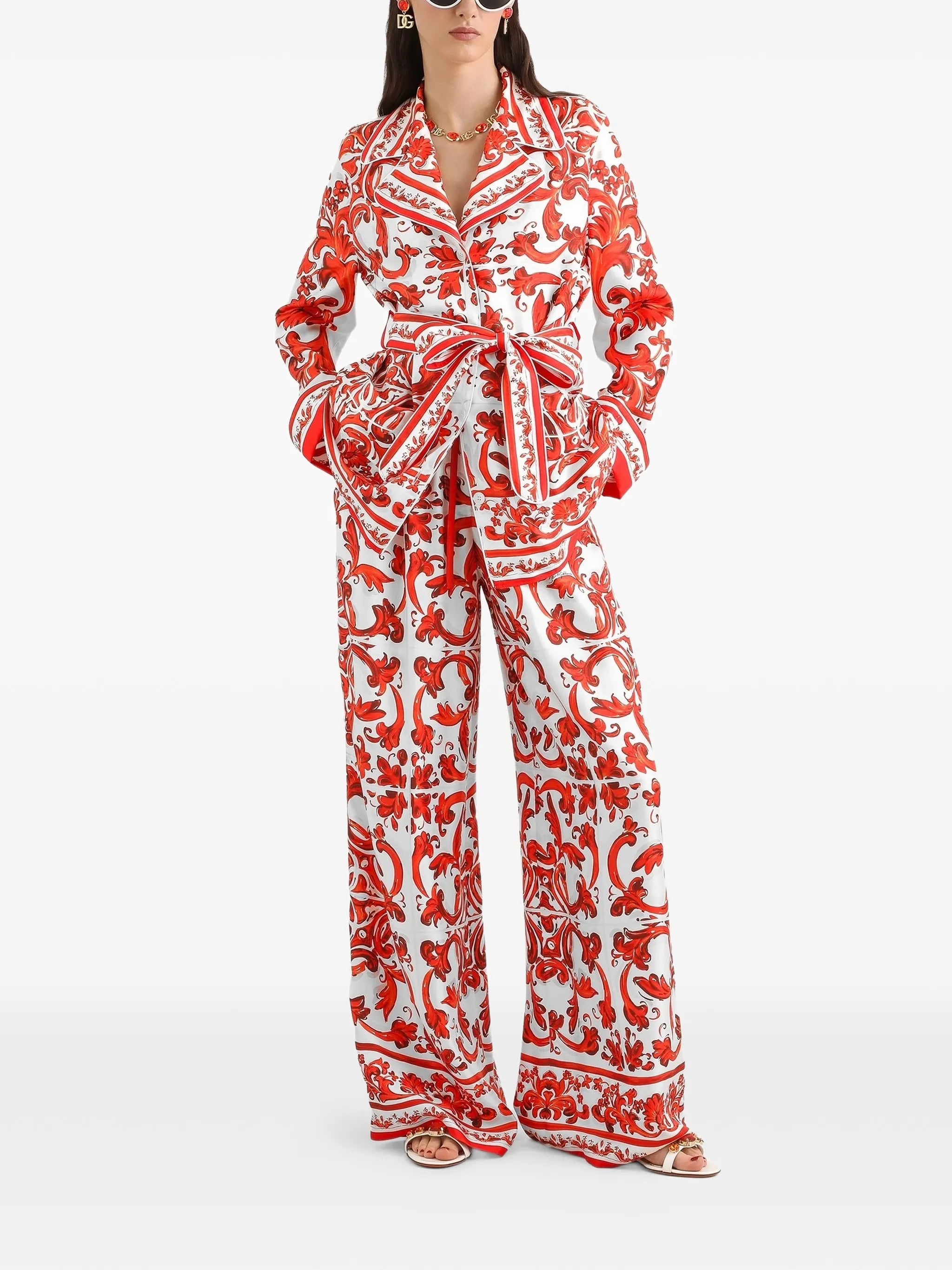Majolica-print silk Vanity shirt