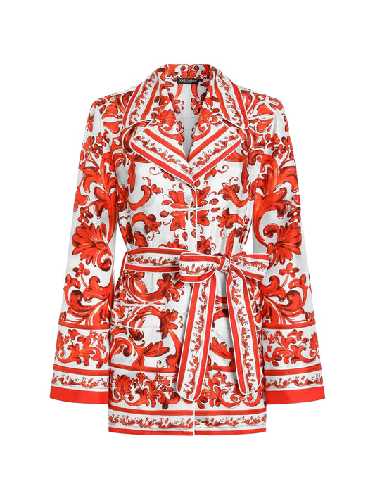 Majolica-print silk Vanity shirt