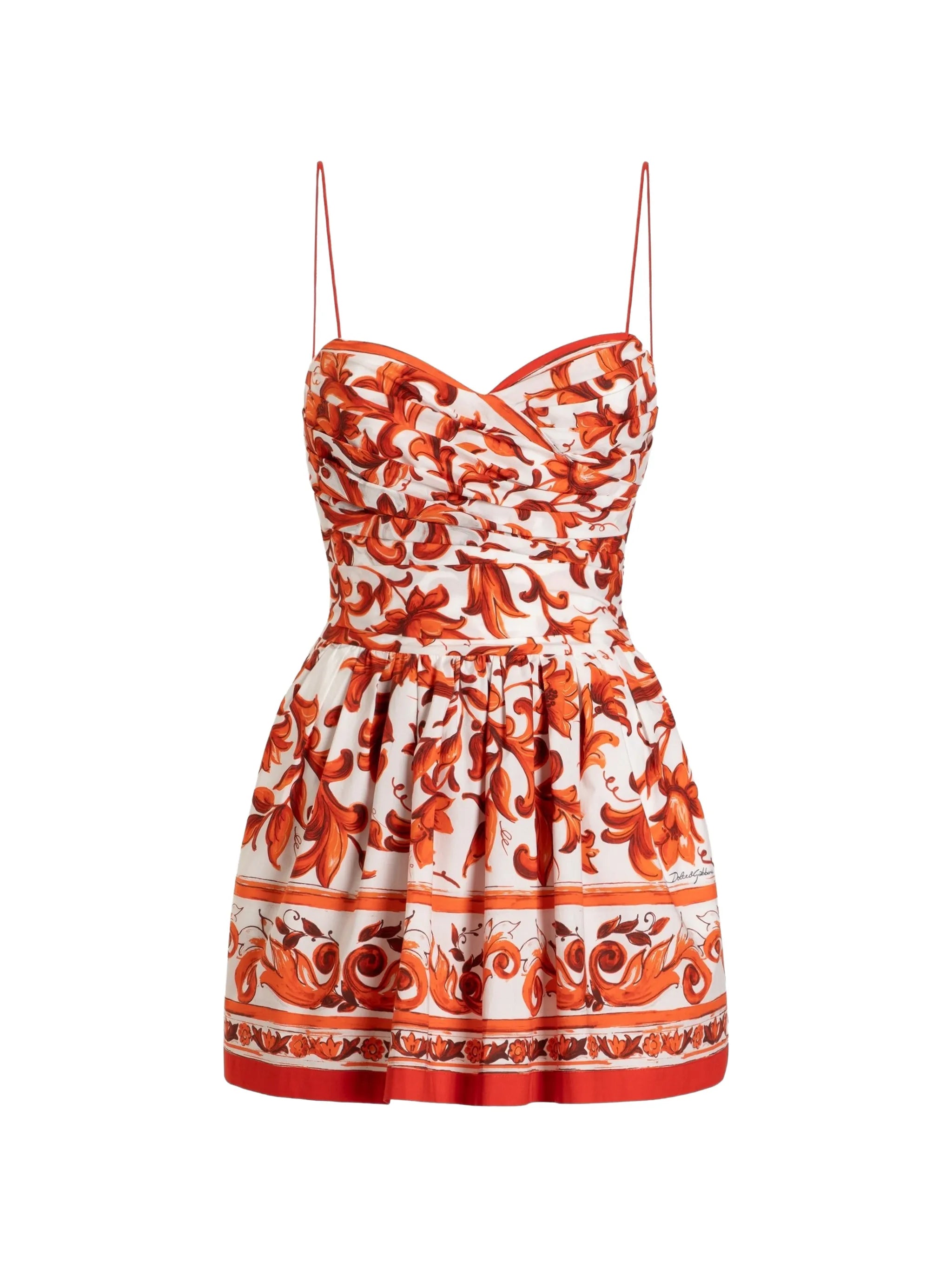 Majolica-print poplin dress