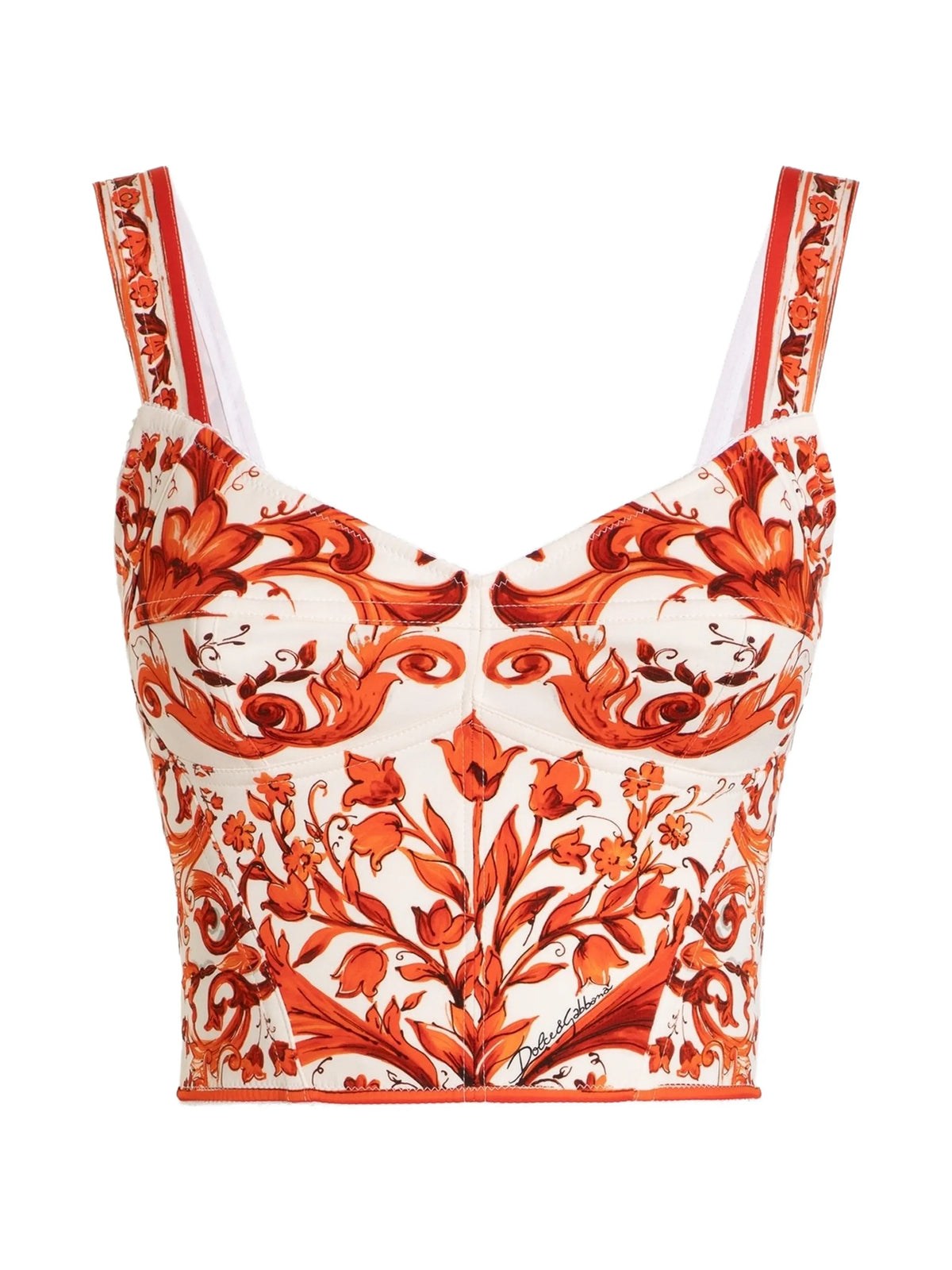 Majolica-print poplin top
