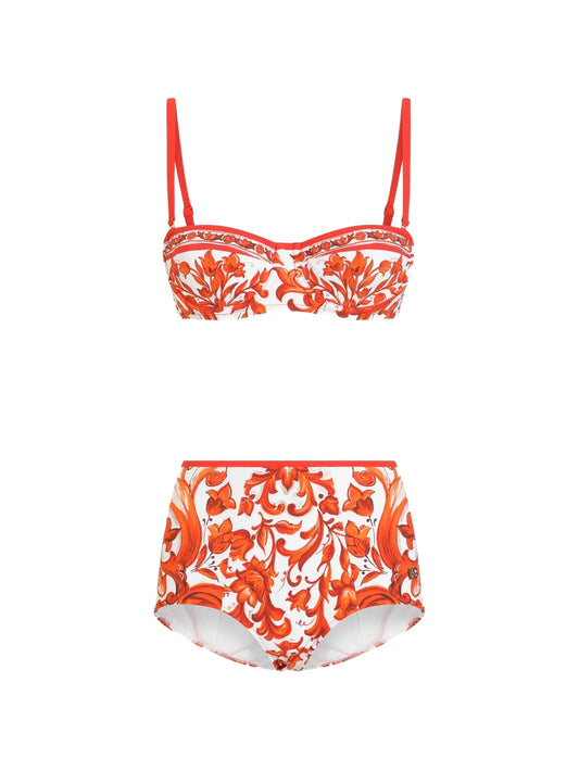 majolica-print bikini