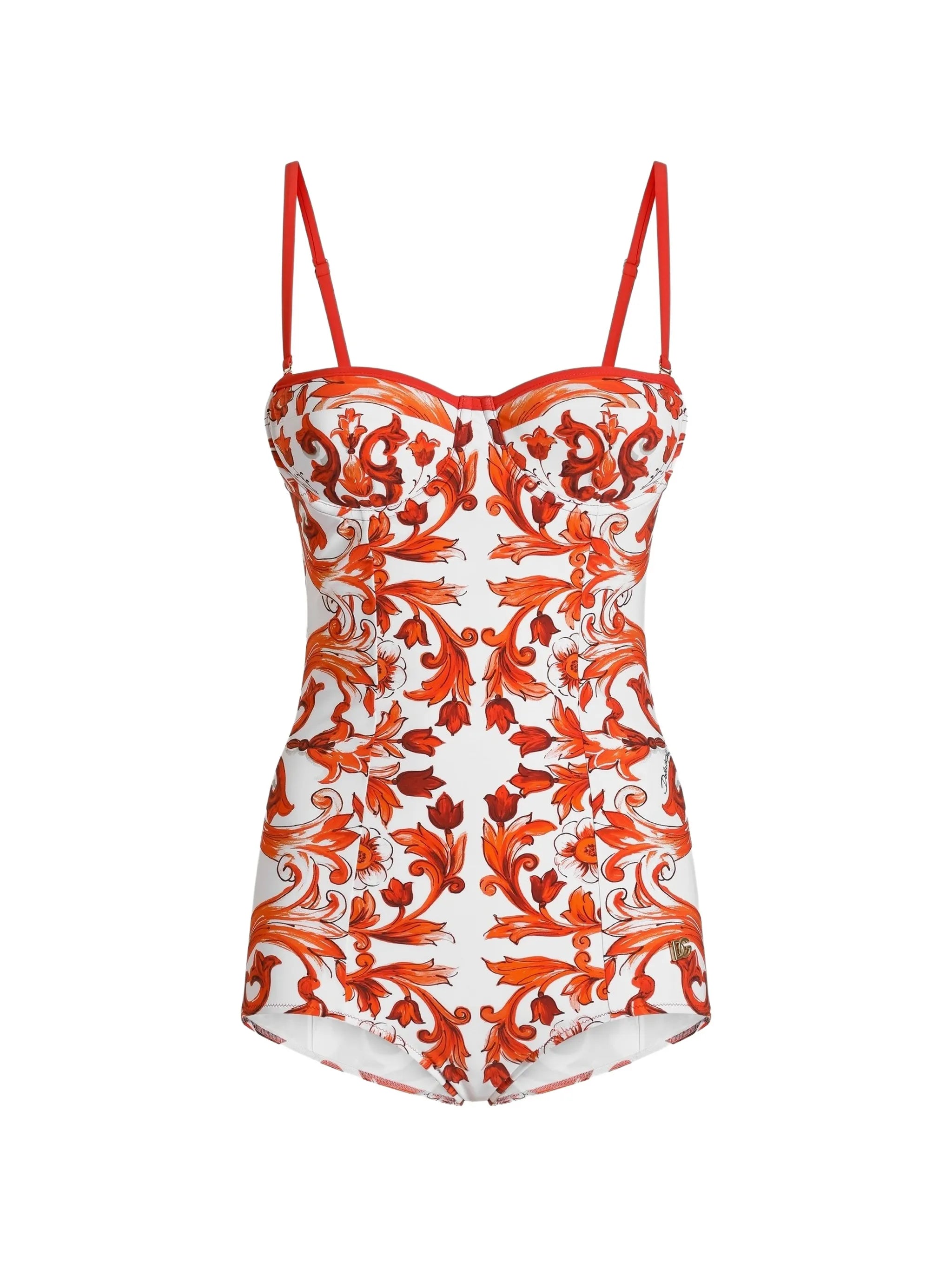 Majolica-print one-piece swimsuit